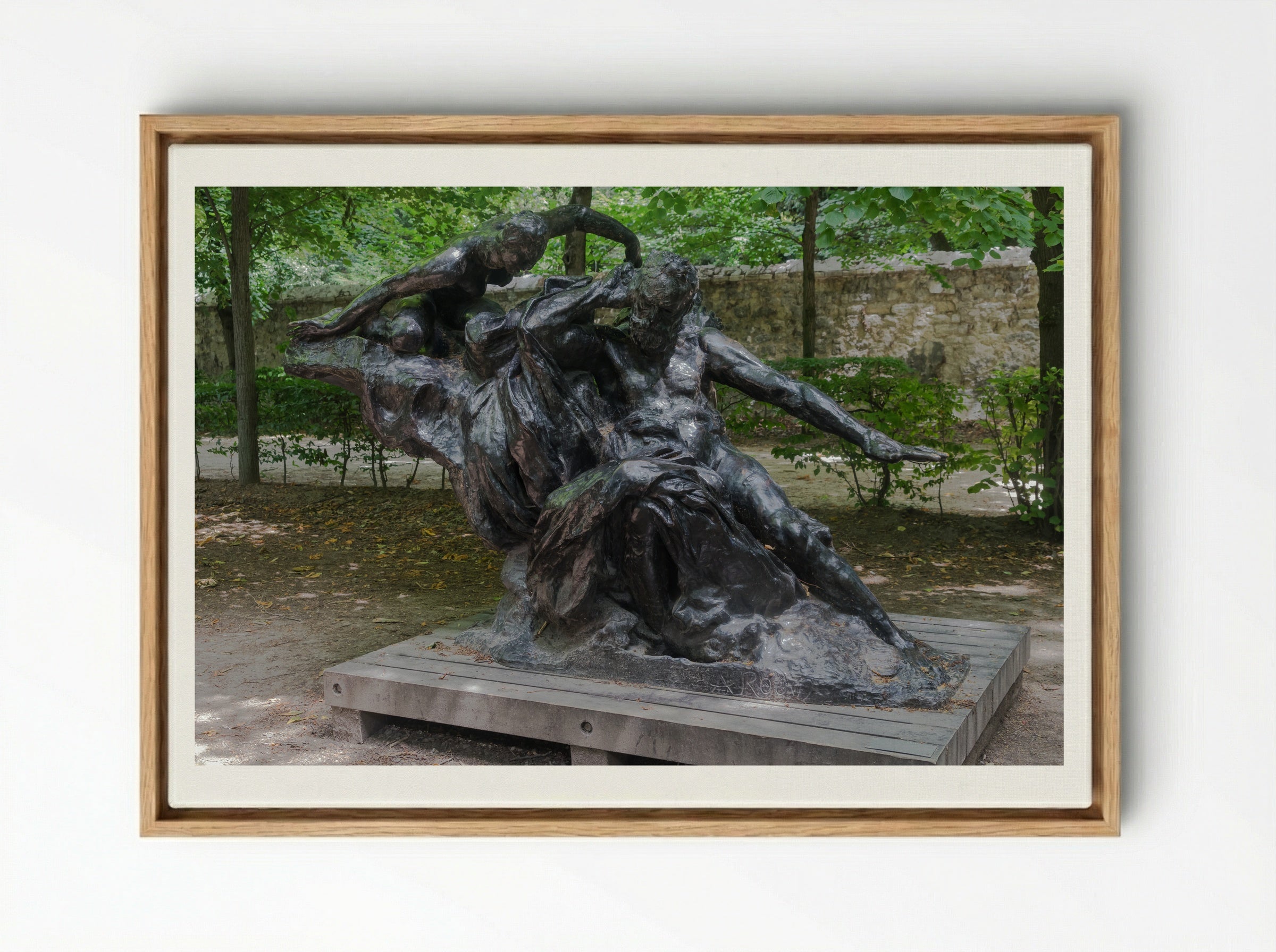 Victor Hugo and the Muses - Auguste Rodin - Framed Canvas Wood