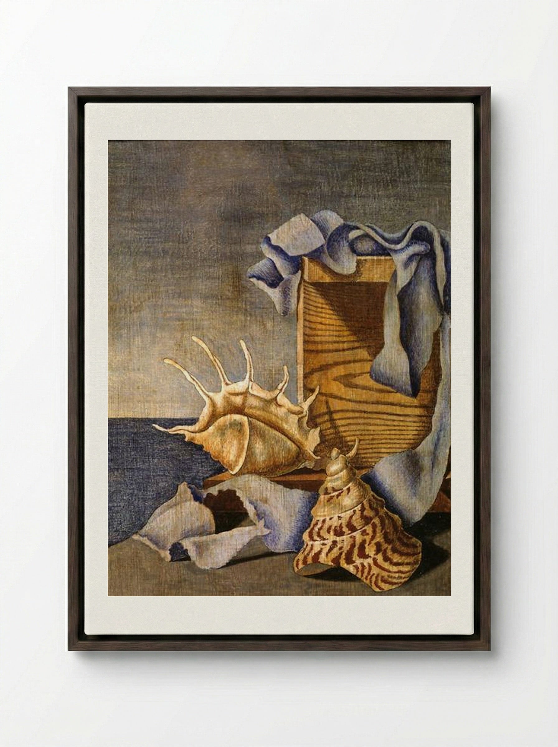 Still Life - Edward Wadsworth - Framed Canvas Dark Wood