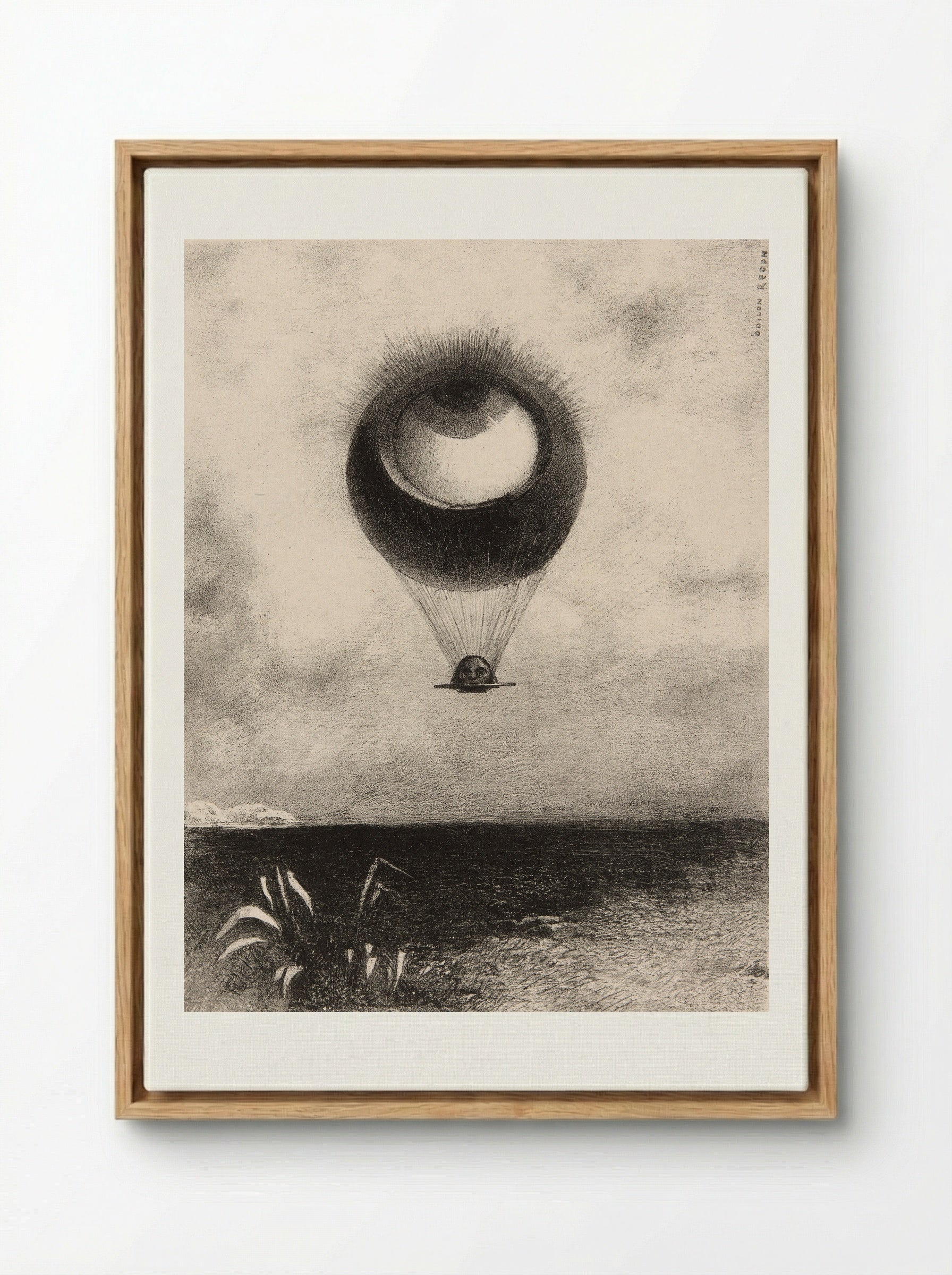 The Eye, Like a Strange Balloon Moves Towards Infinity - Odilon Redon - Framed Canvas Wood