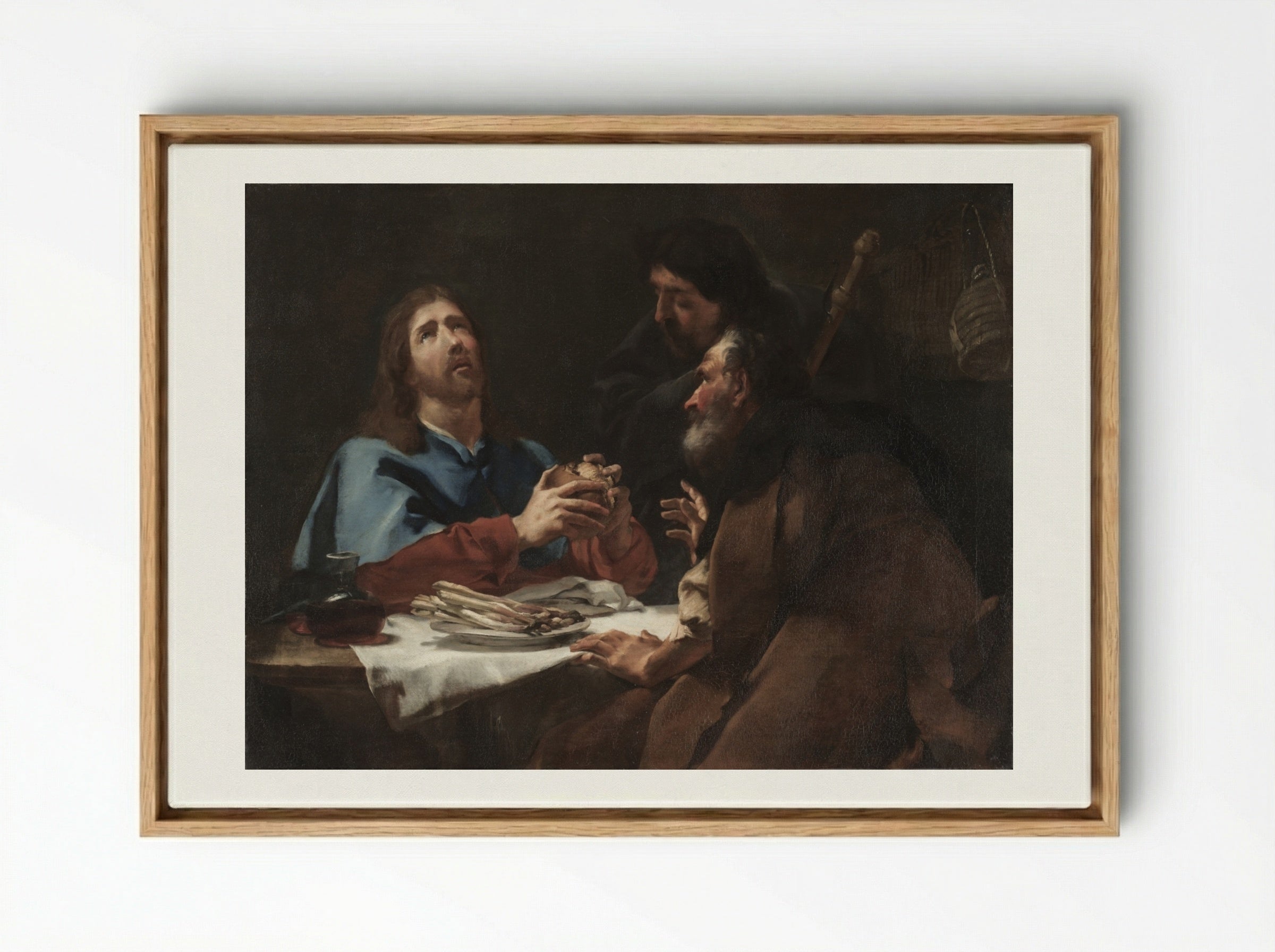 The Supper at Emmaus - Giovanni Battista Piazzetta - Framed Canvas Wood