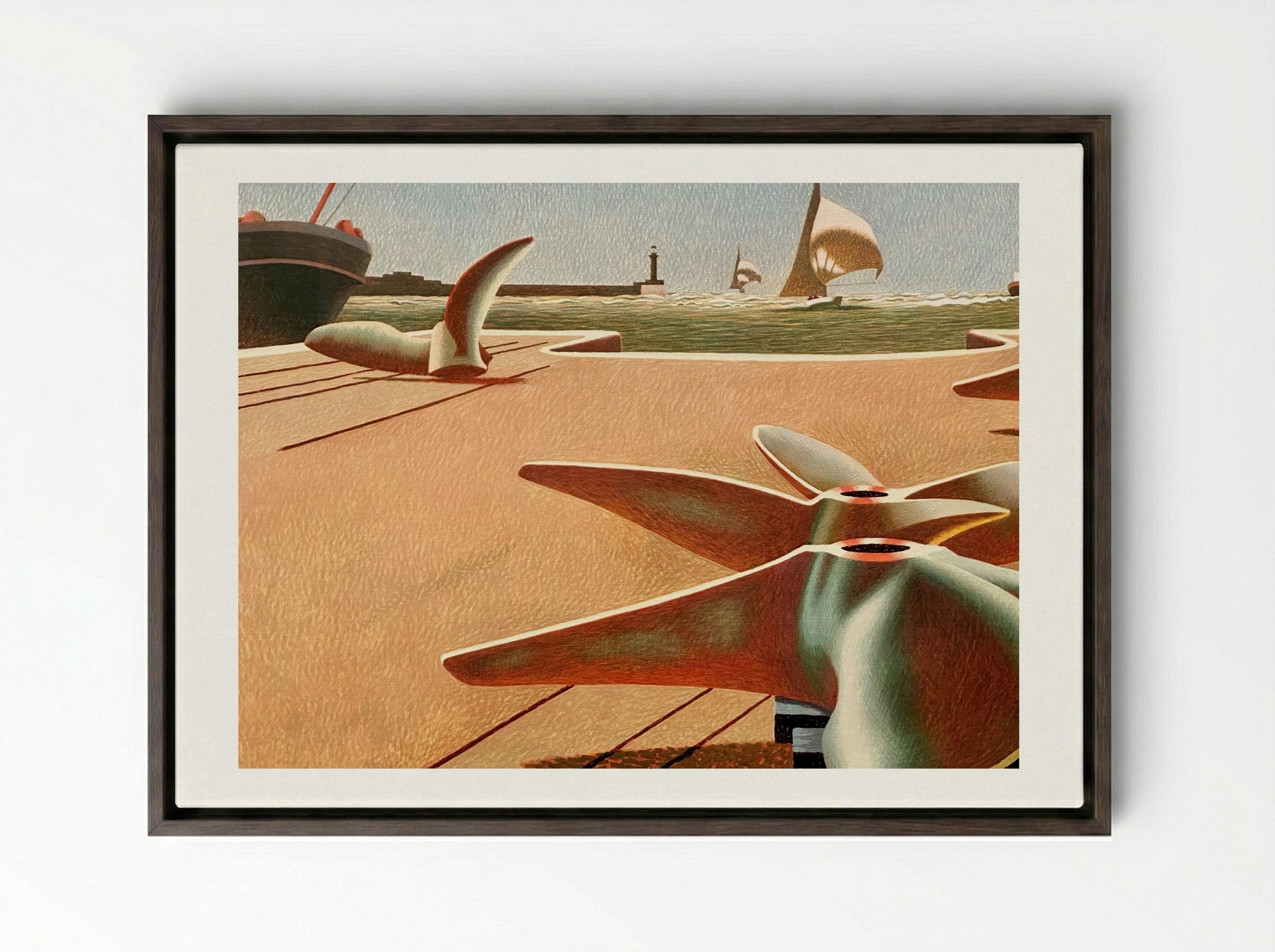 Bronze Ballet - Edward Wadsworth - Framed Canvas Dark Wood