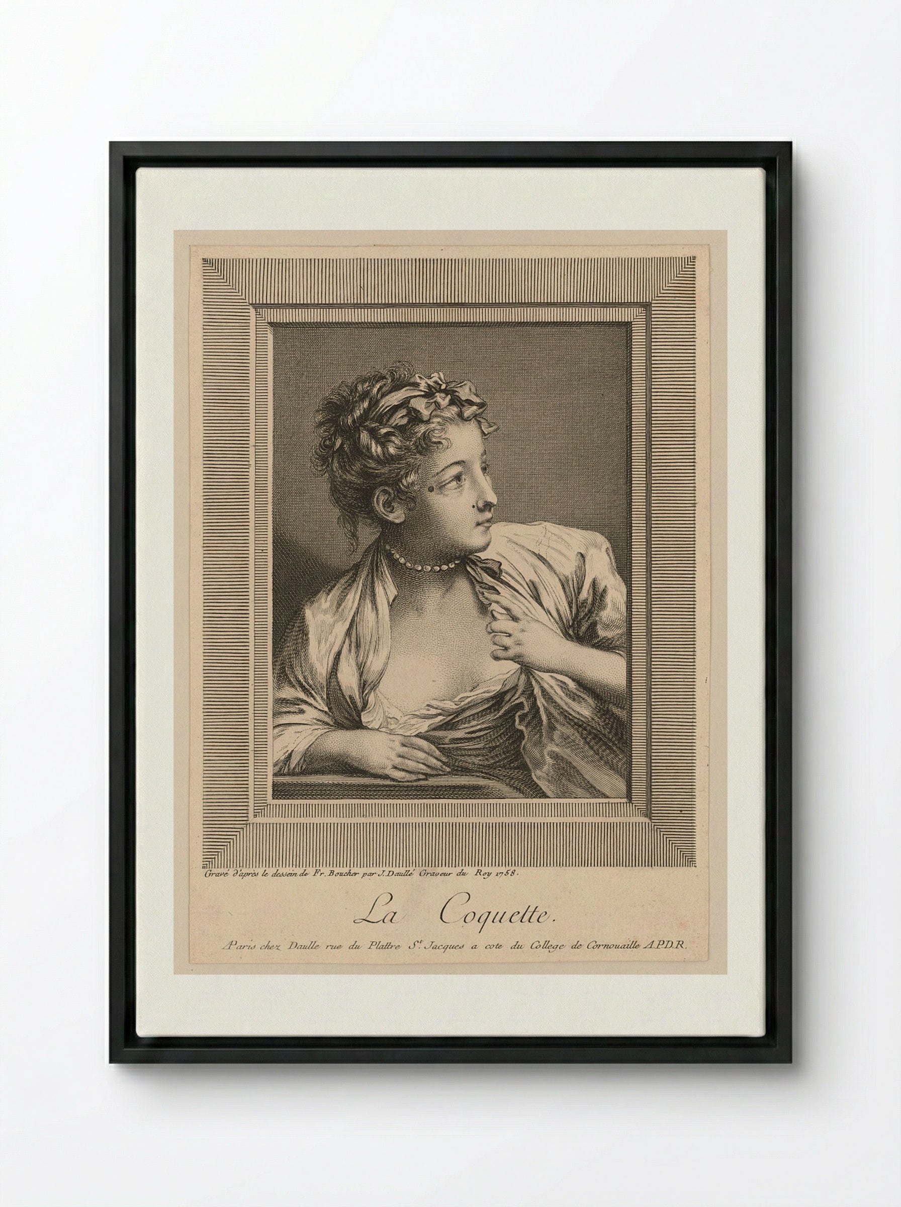 The Coquette - François Boucher - Framed Canvas Black