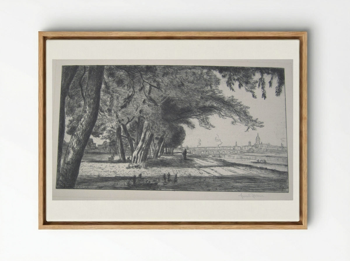 View of Frankfurt - Hans Thoma - Framed Canvas Wood