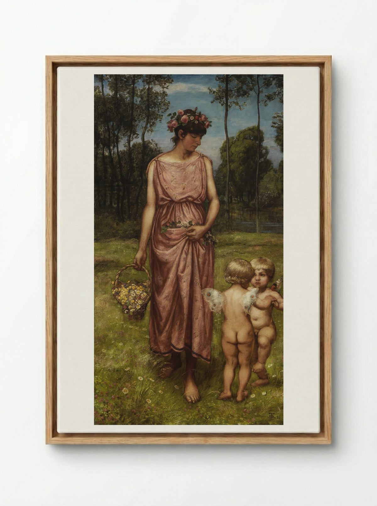Flora - Hans Thoma - Framed Canvas Wood