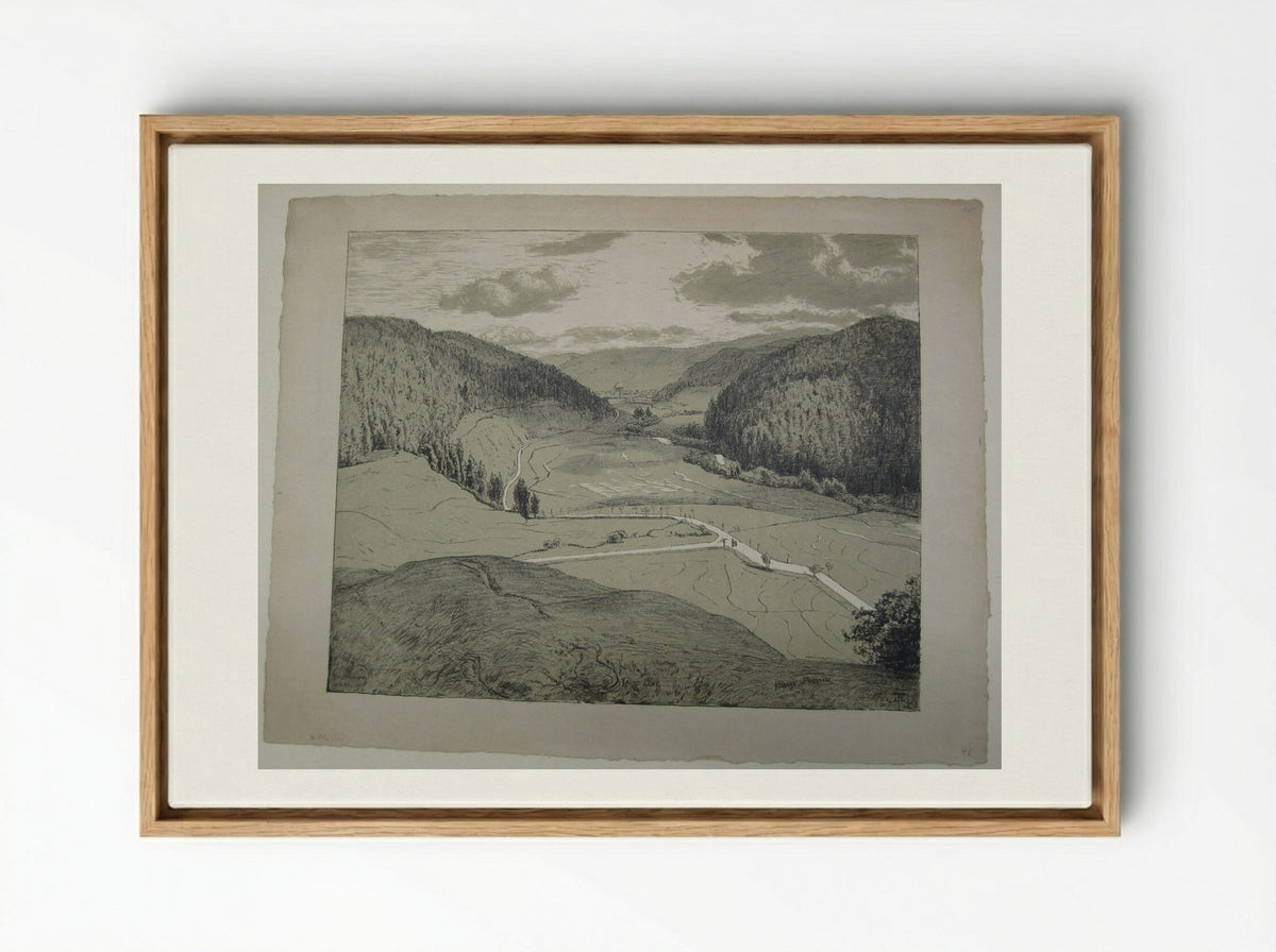 View of St. Blaise - Hans Thoma - Framed Canvas Wood