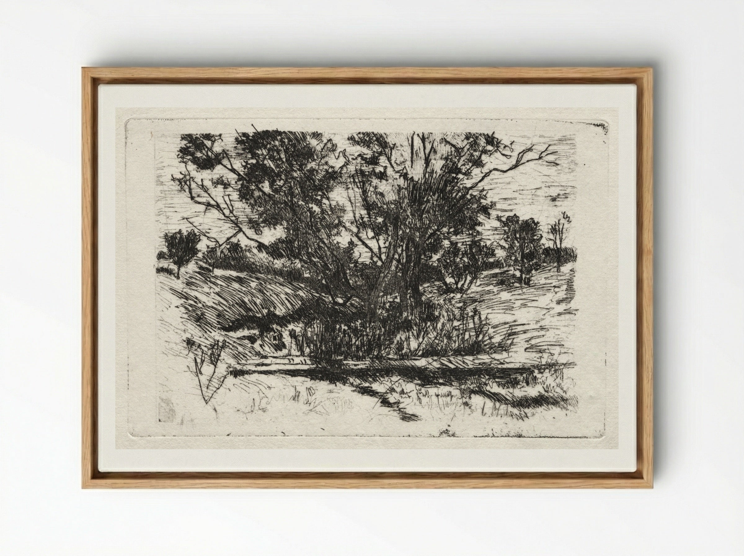 Landscape near Cincinnati - John Henry Twachtman - Framed Canvas Wood
