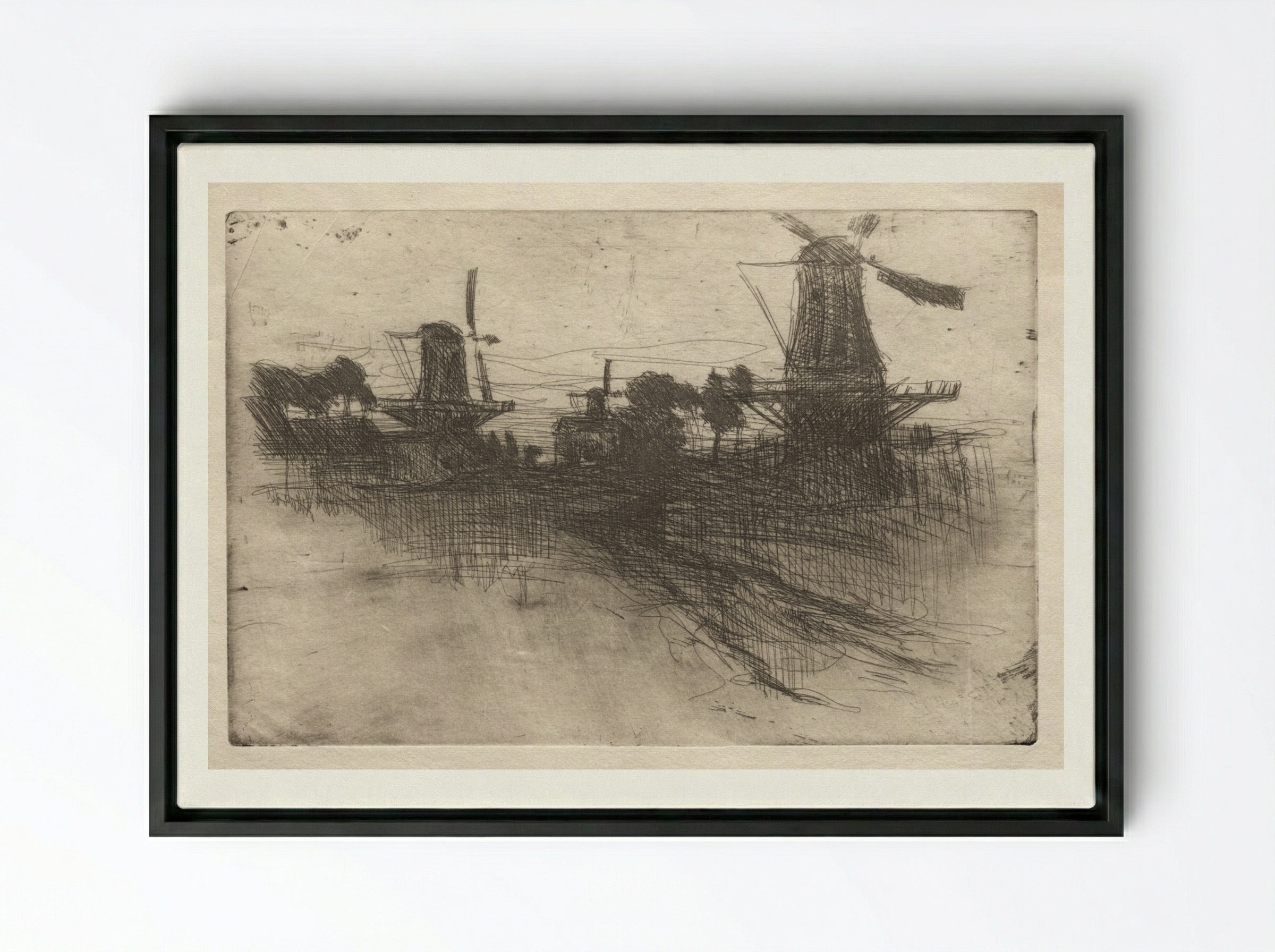 Evening, Dordrecht - John Henry Twachtman - Framed Canvas Black