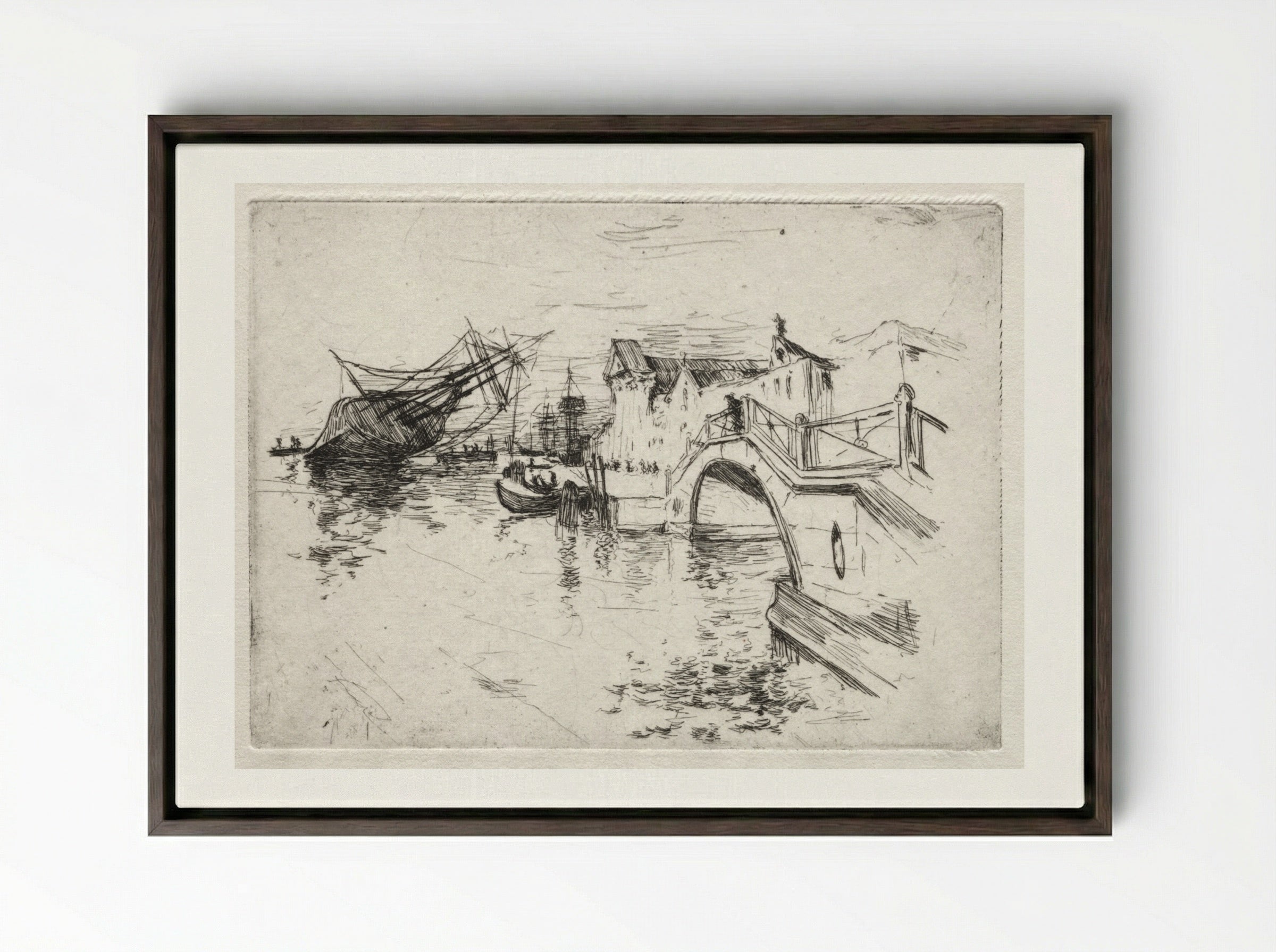 Venice - John Henry Twachtman - Framed Canvas Dark Wood