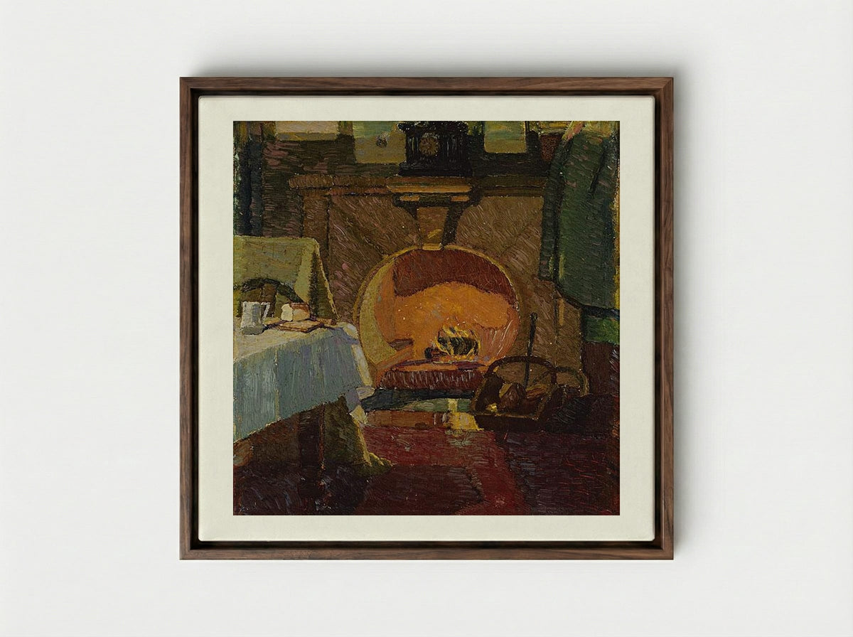 Firelight - Grace Cossington Smith - Framed Canvas Dark Wood