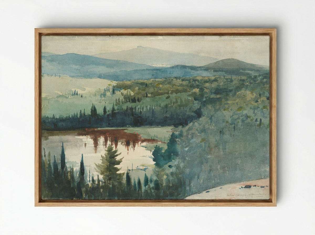 Indian Village, Adirondacks - Winslow Homer - Framed Canvas Wood
