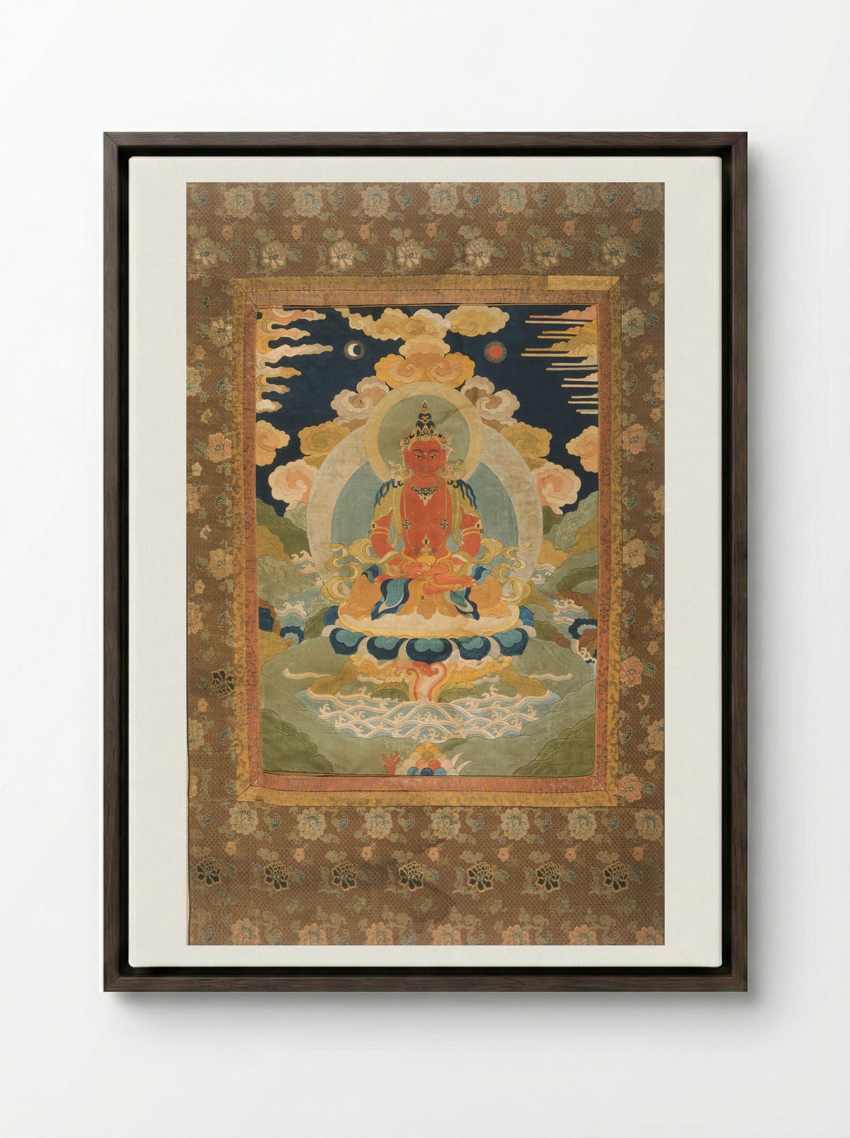 Bodhisattva from Mogao Cave 329 - Unknown Artist - Framed Canvas Dark Wood