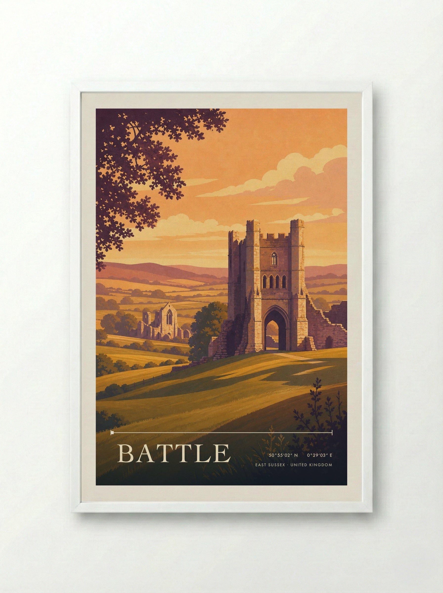 Battle East Sussex United Kingdom Travel Poster - Framed Print White