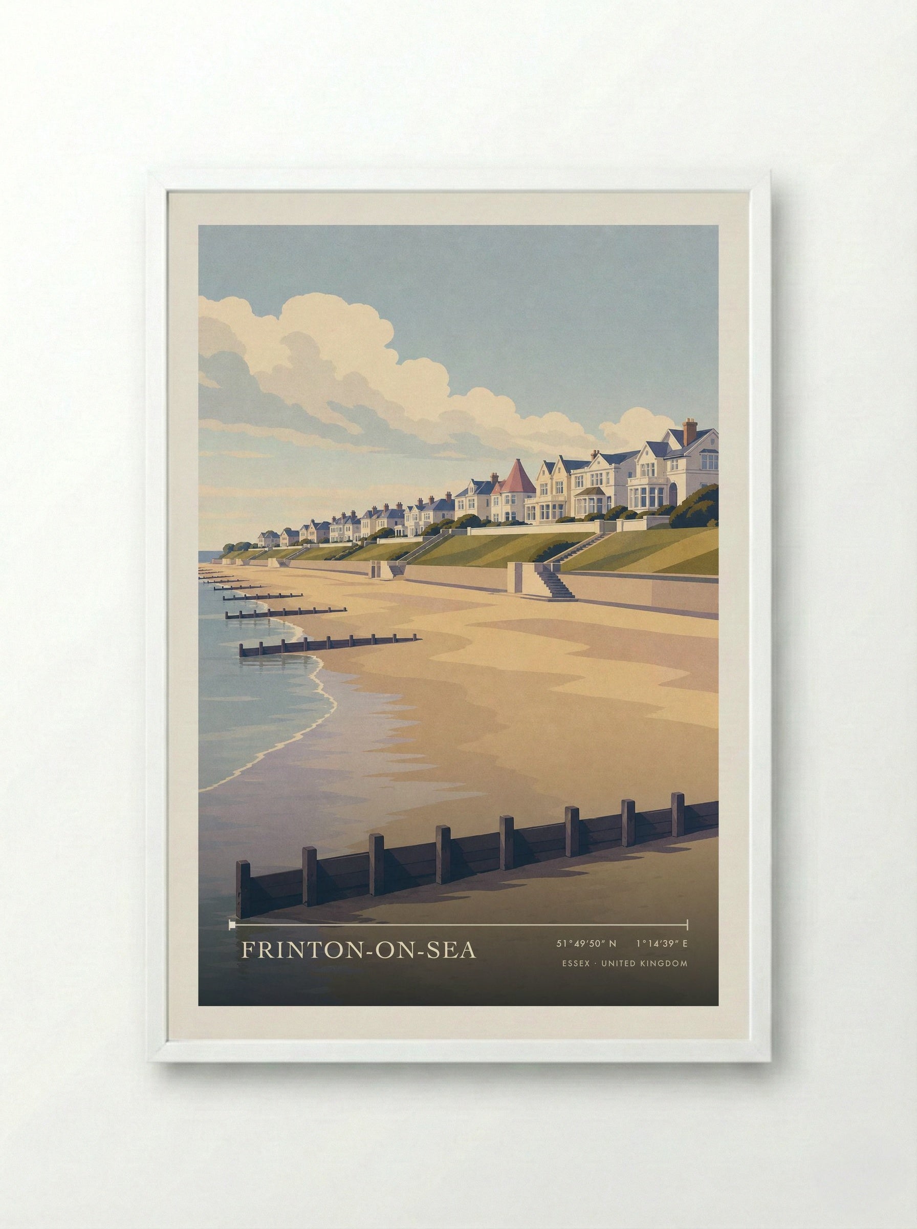Frinton-on-Sea Essex United Kingdom Travel Poster - Framed Print White