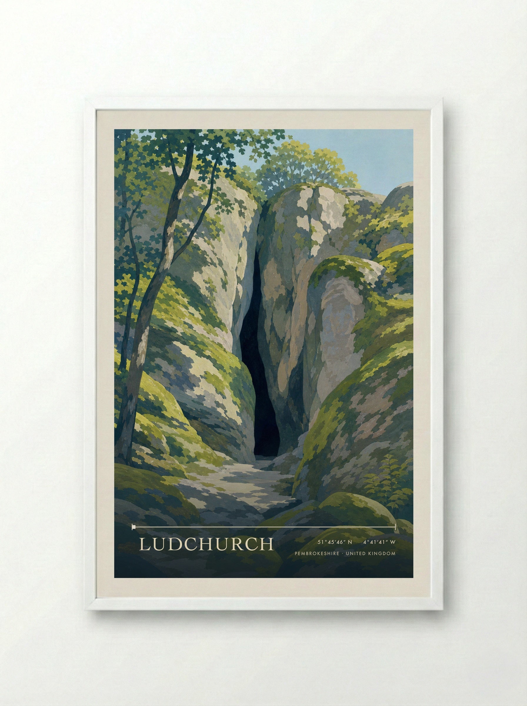 Ludchurch Pembrokeshire United Kingdom Travel Poster - Framed Print White
