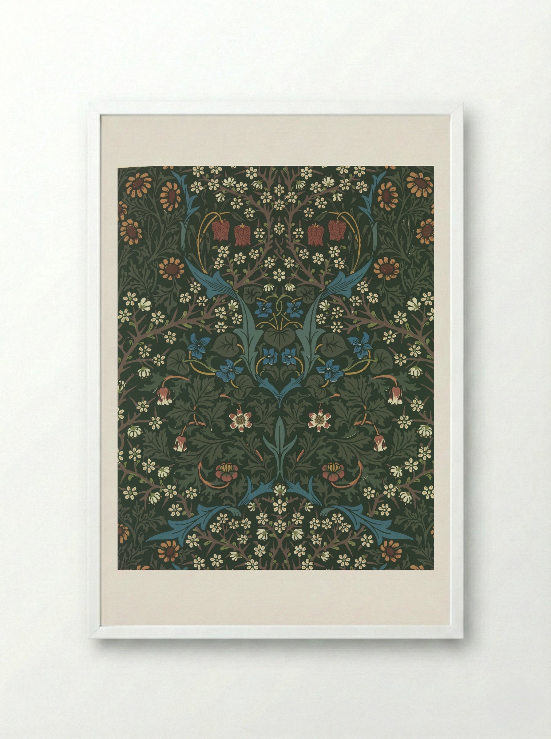 Blackthorn - William Morris - Framed Print White