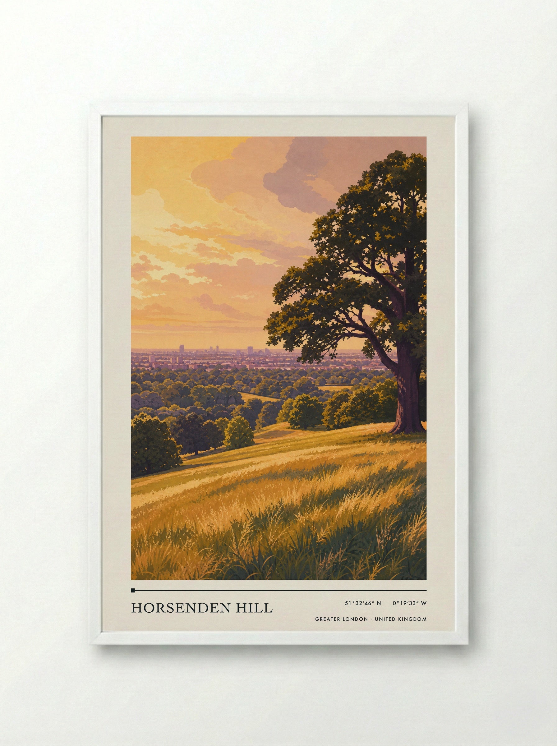Horsenden Hill Greater London United Kingdom Travel Poster - Framed Print White