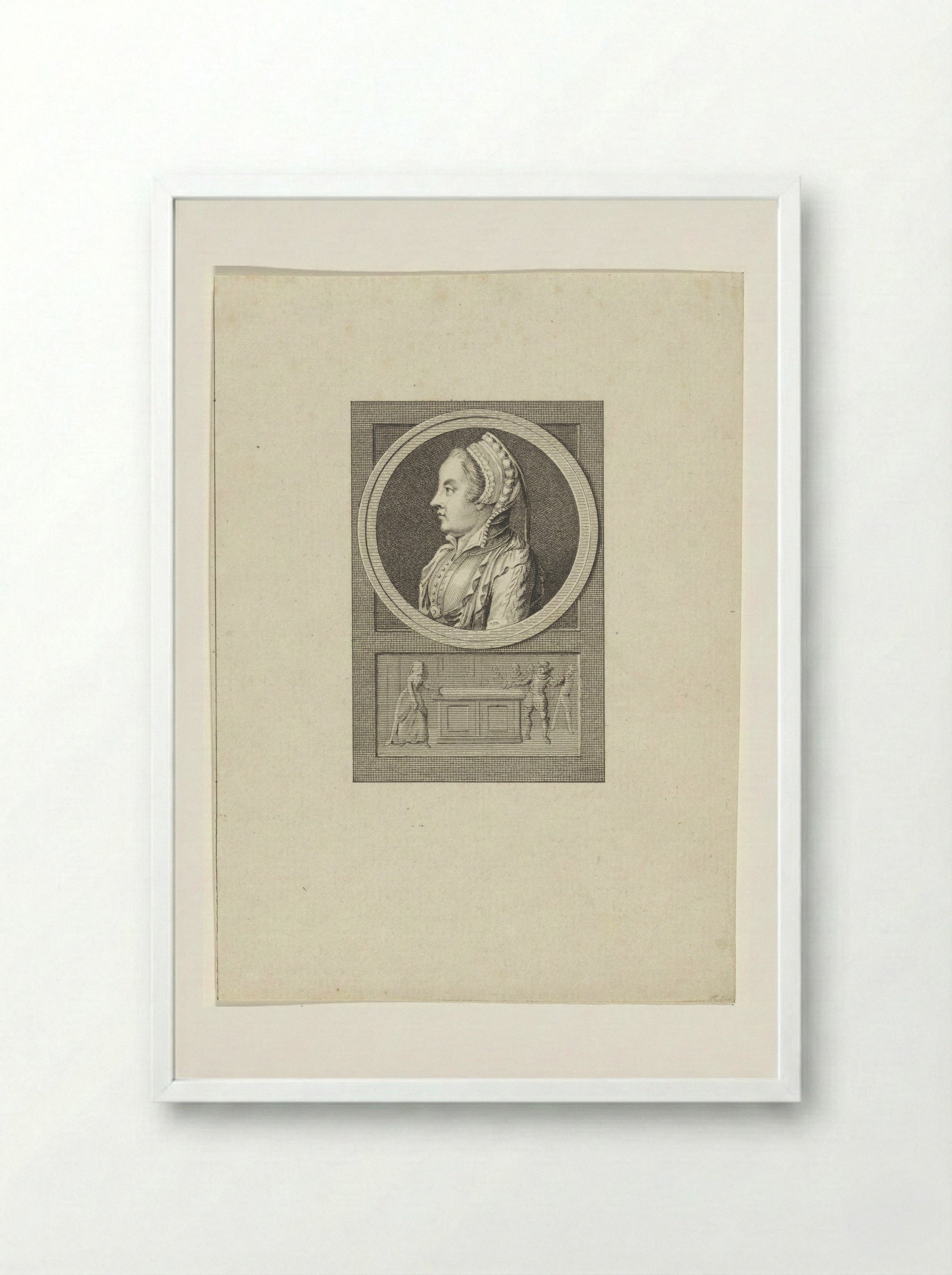 Portret van Margaretha Coppier - Reinier Vinkeles - Framed Print White