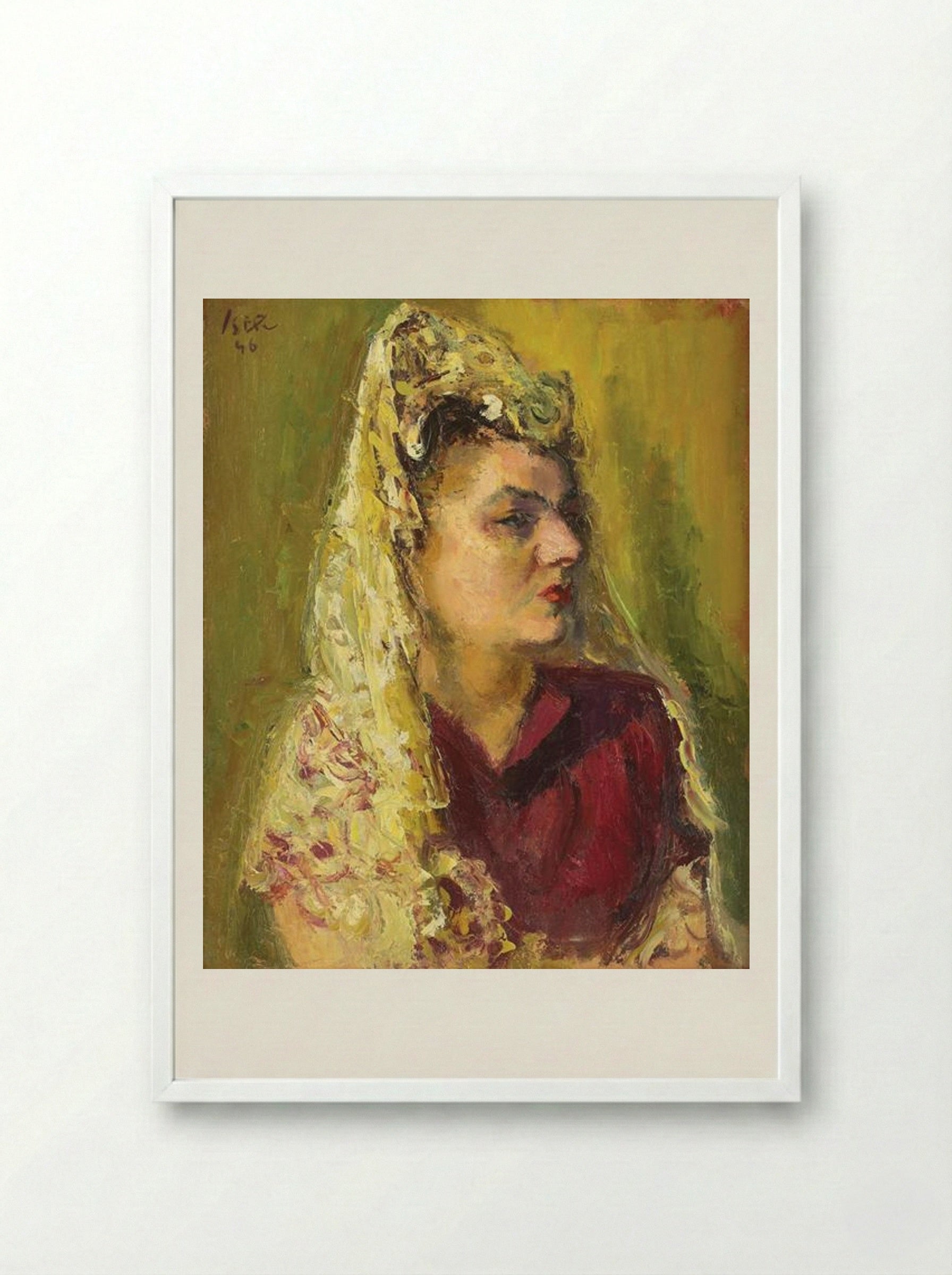 The Spanish Woman - Iosif Iser - Framed Print White