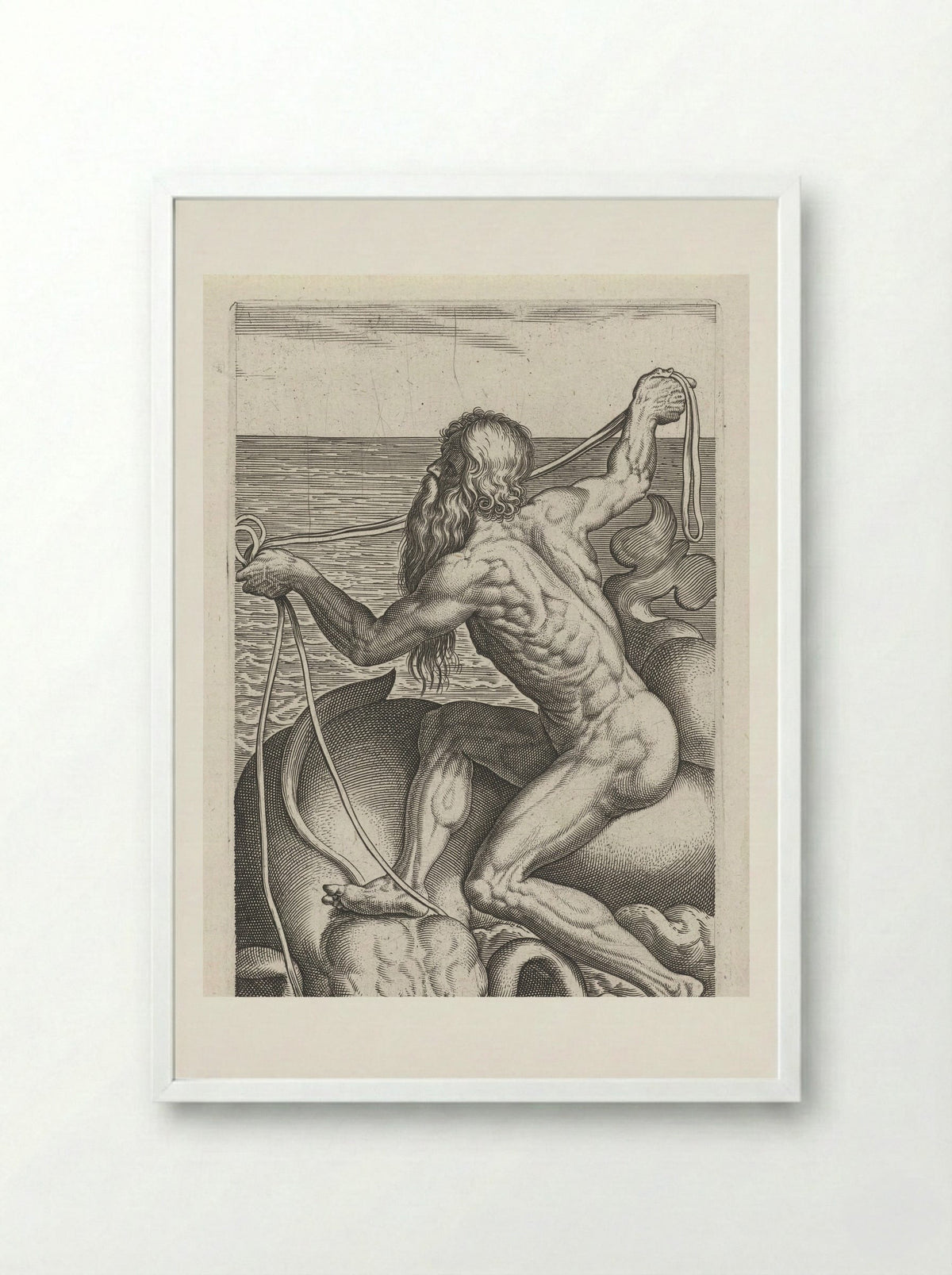 Zeegod Oceanus - Philips Galle - Framed Print White