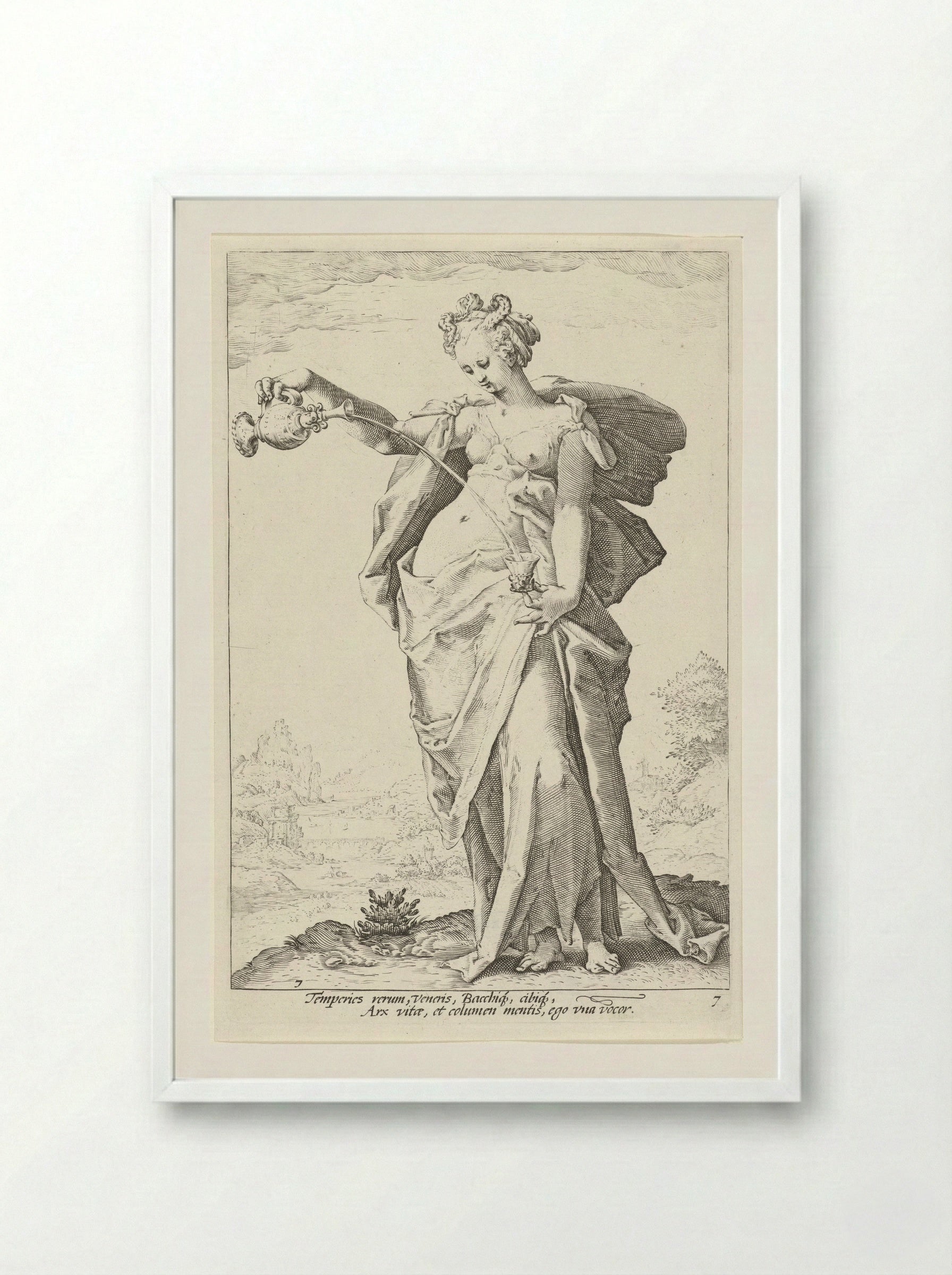 Matigheid (Temperantia) - Claes Jansz. Visscher (II) - Framed Print White