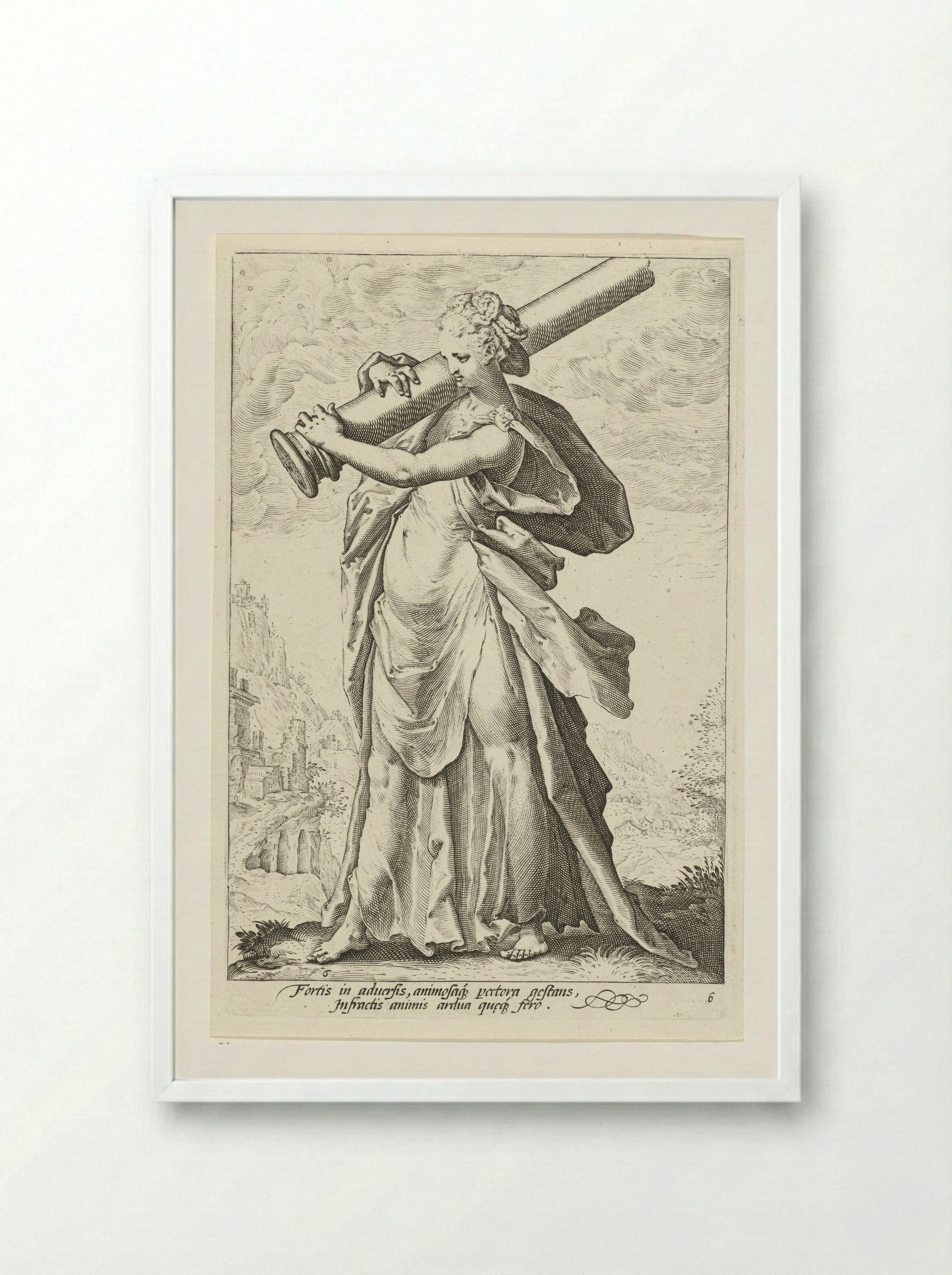 Kracht (Fortitudo) - Claes Jansz. Visscher (II) - Framed Print White