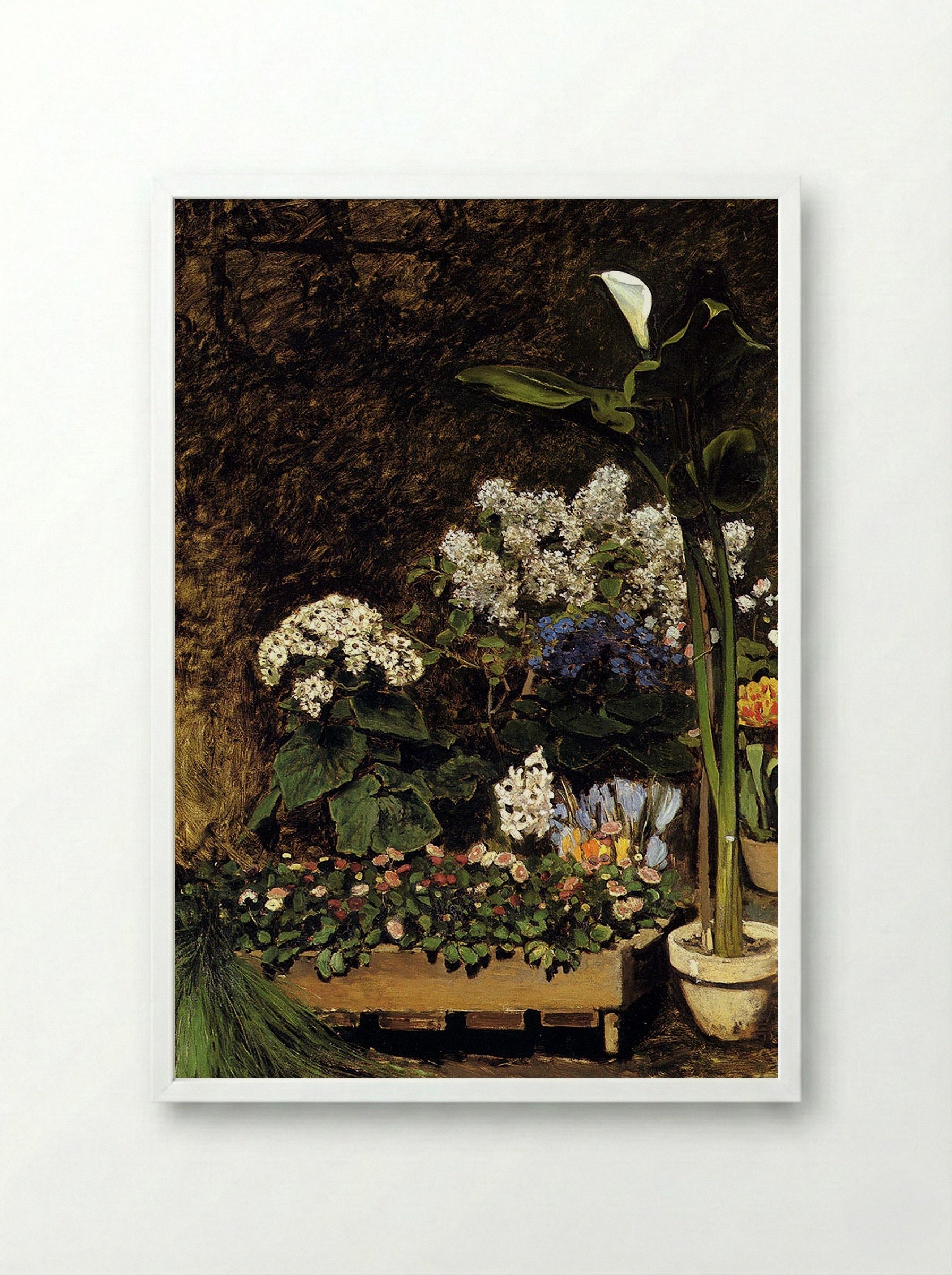 Spring Flowers - Édouard Manet - Framed Print White