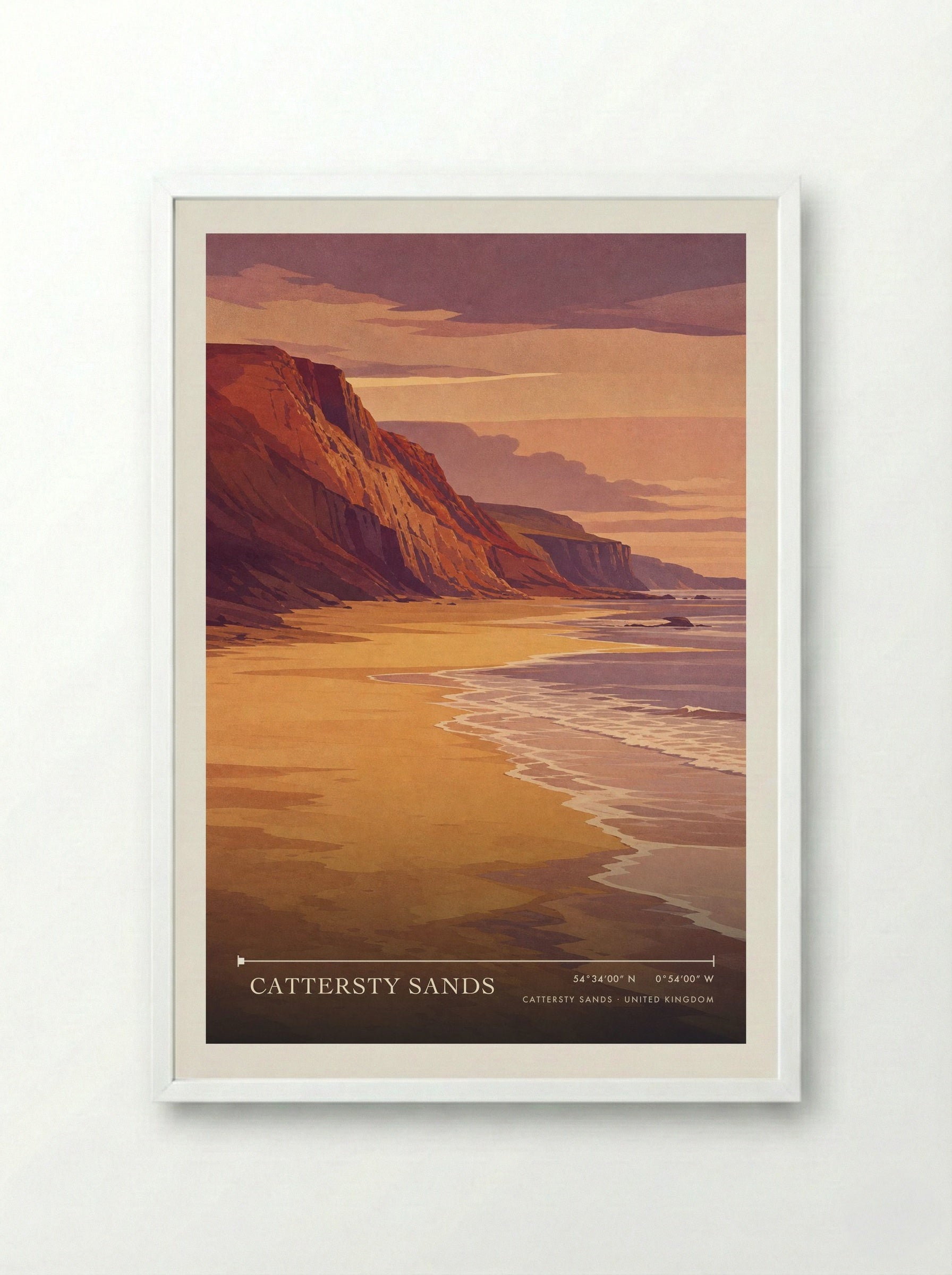 Cattersty Sands United Kingdom Travel Poster - Framed Print White