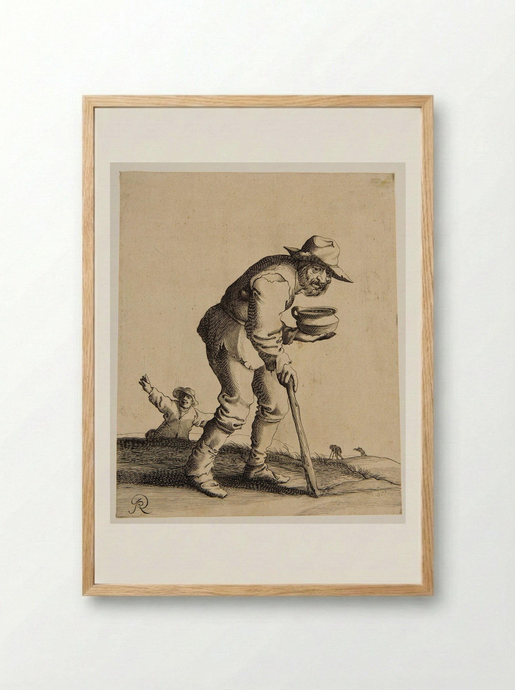Old Man Walking with a Stick - Pieter Jansz. Quast - Framed Print Wood