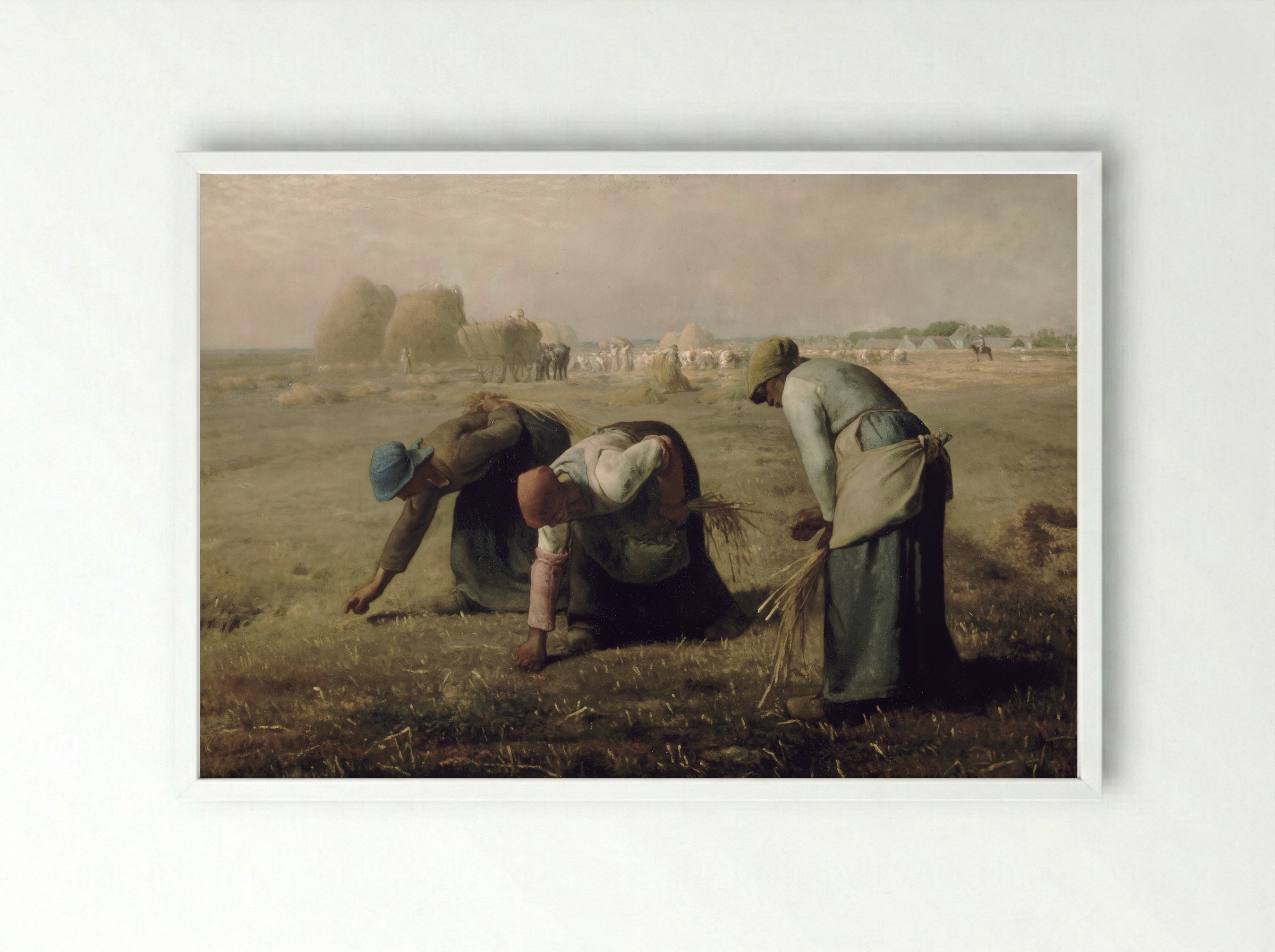 The Gleaners - Jean-François Millet - Framed Print White