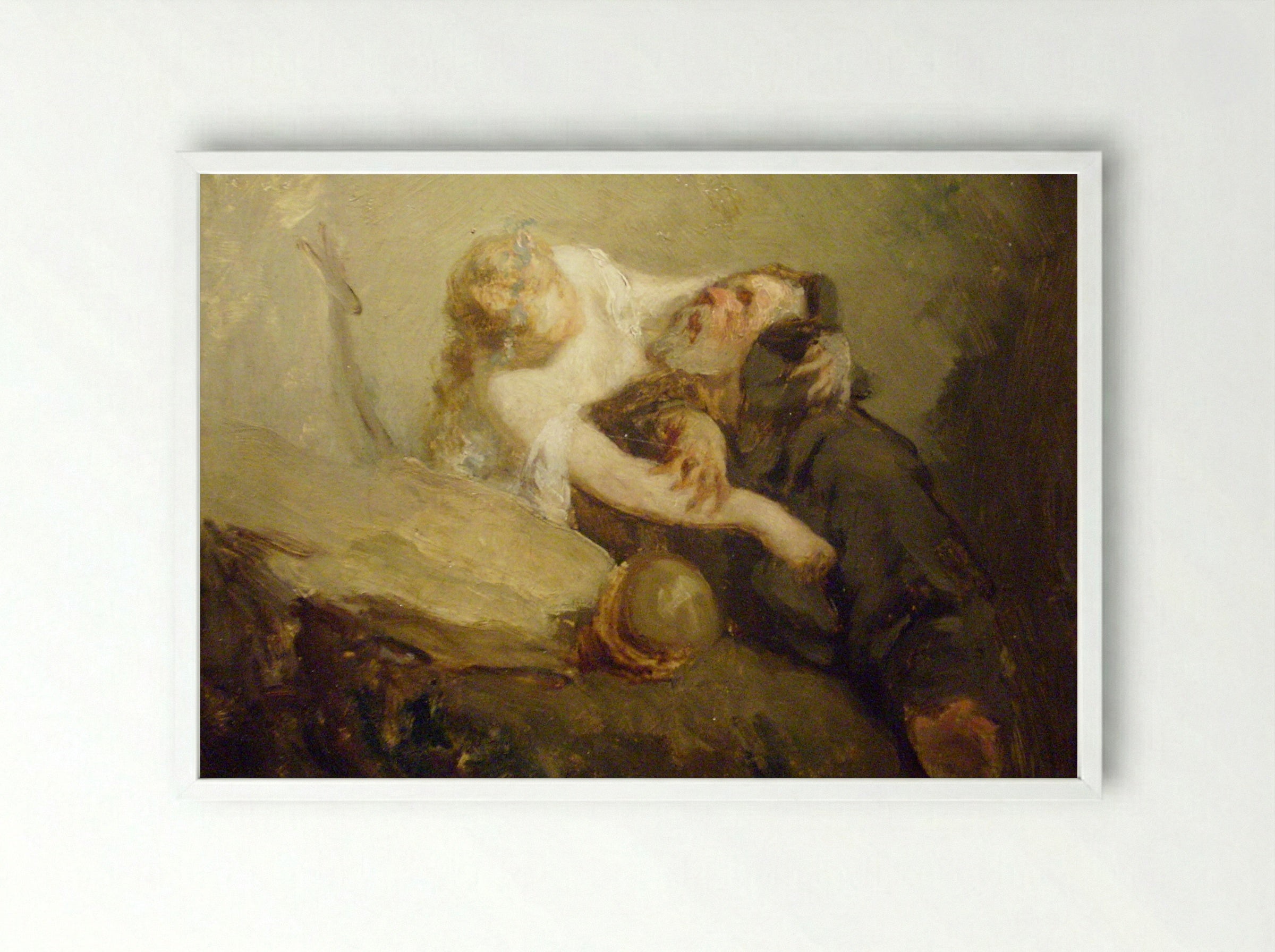 The Temptation of Saint Anthony - Eugène Delacroix - Framed Print White