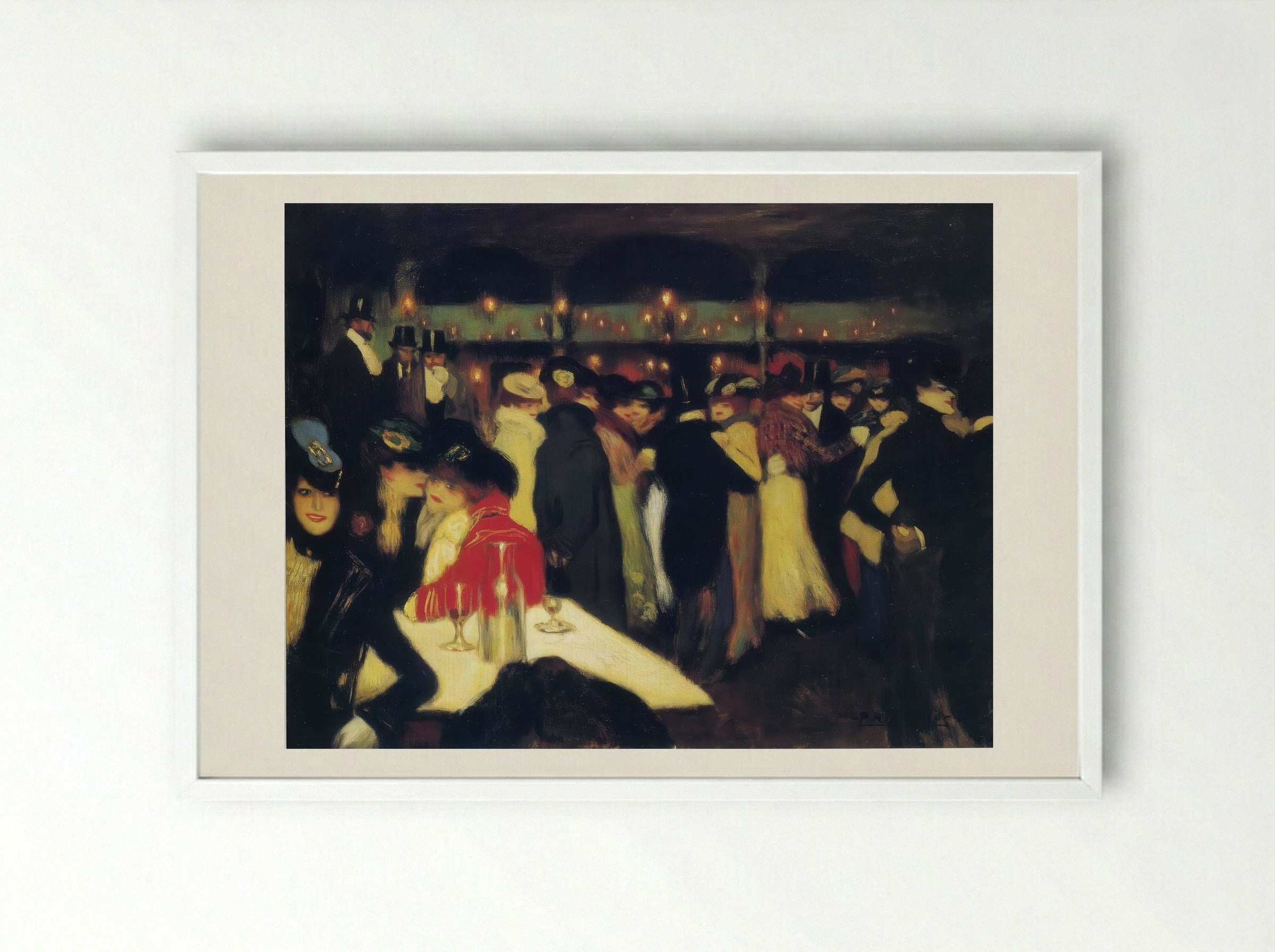 Bal du moulin de la Galette - Pierre-Auguste Renoir - Framed Print White
