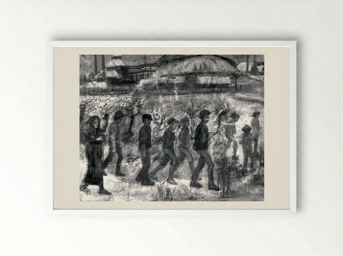 Miners - Käthe Kollwitz - Framed Print White
