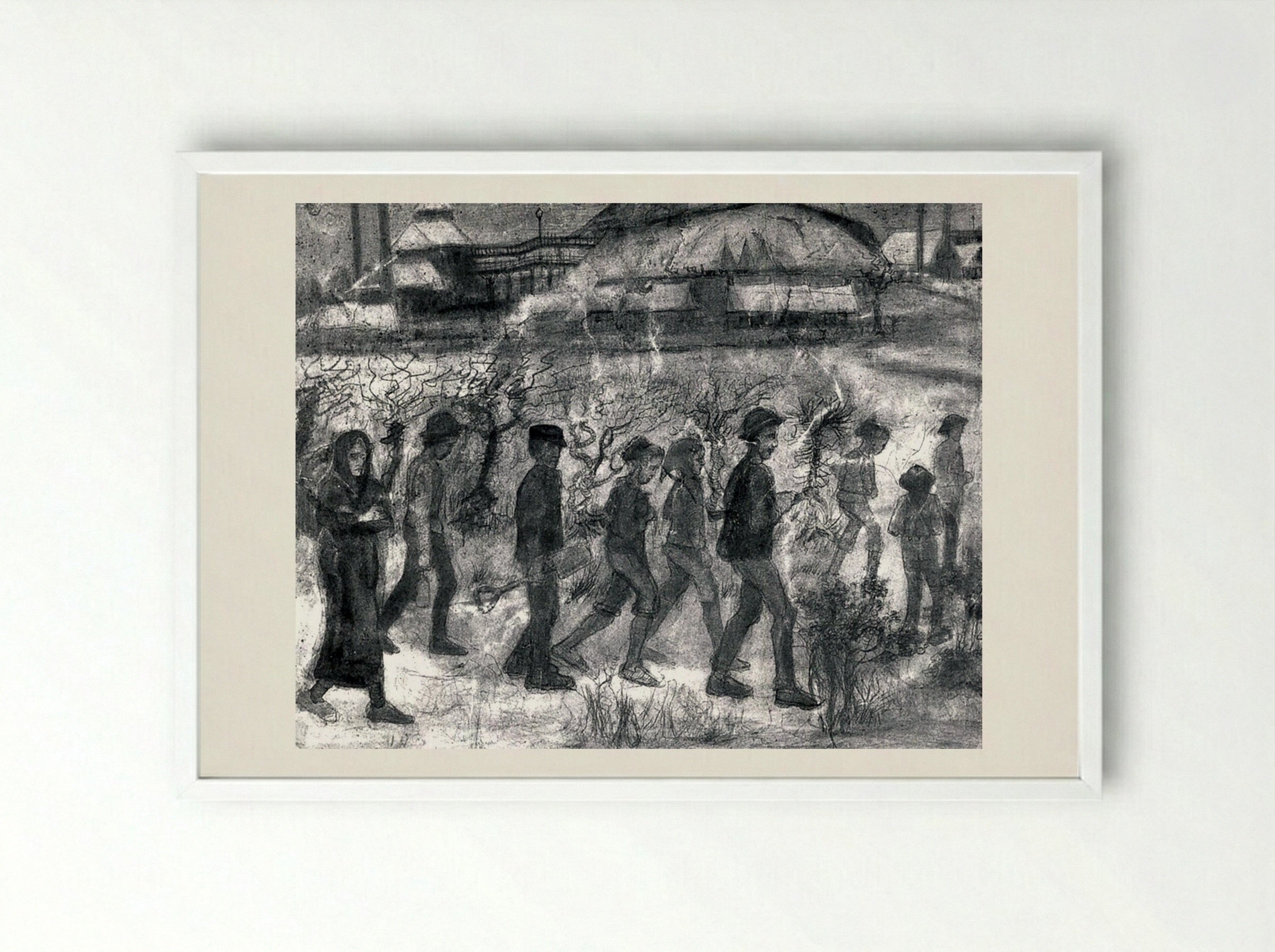 Miners - Käthe Kollwitz - Framed Print White