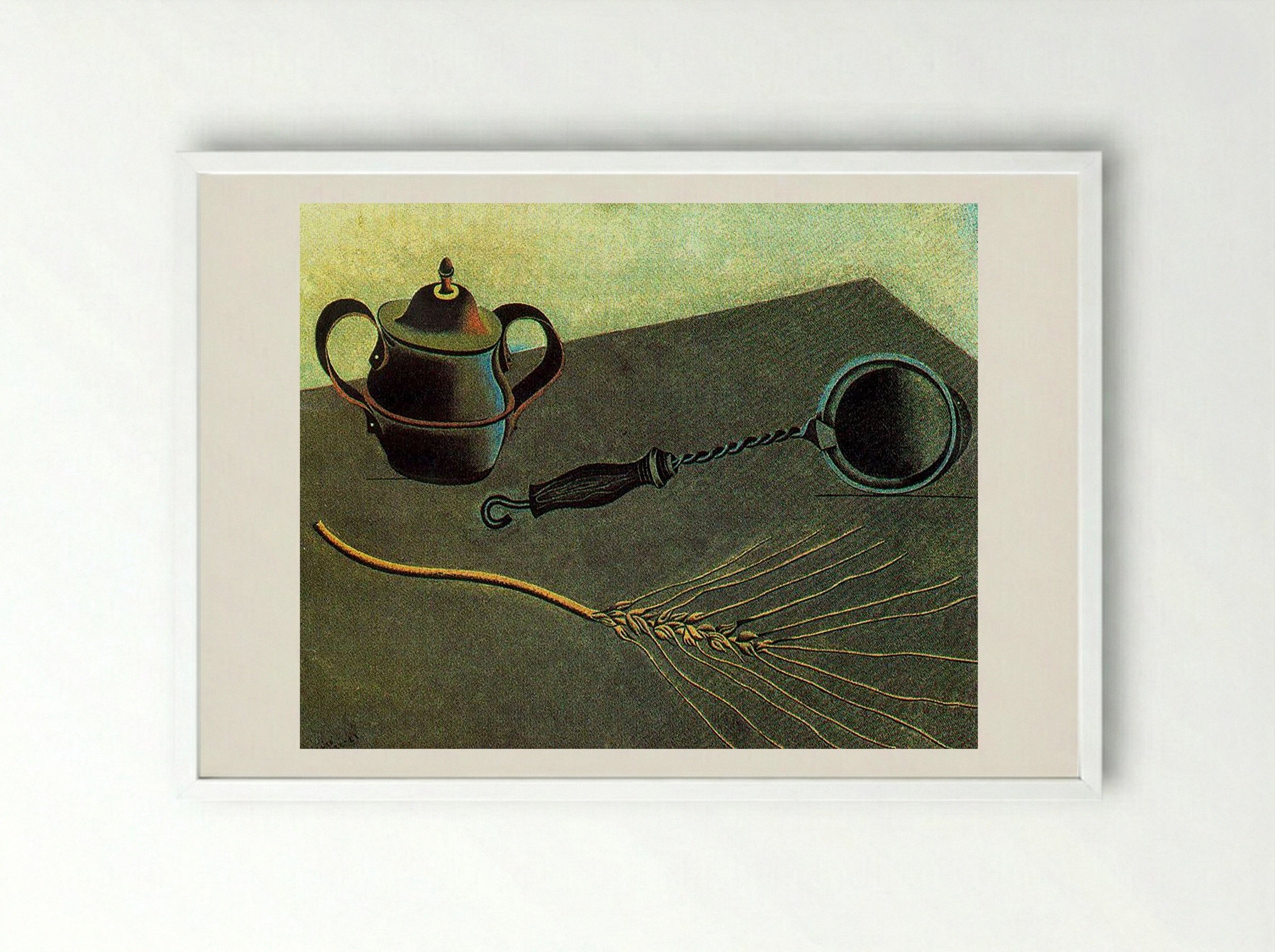 Natura Morta (Still Life with Teapot and Ear of Grain) - Giorgio Morandi - Framed Print White