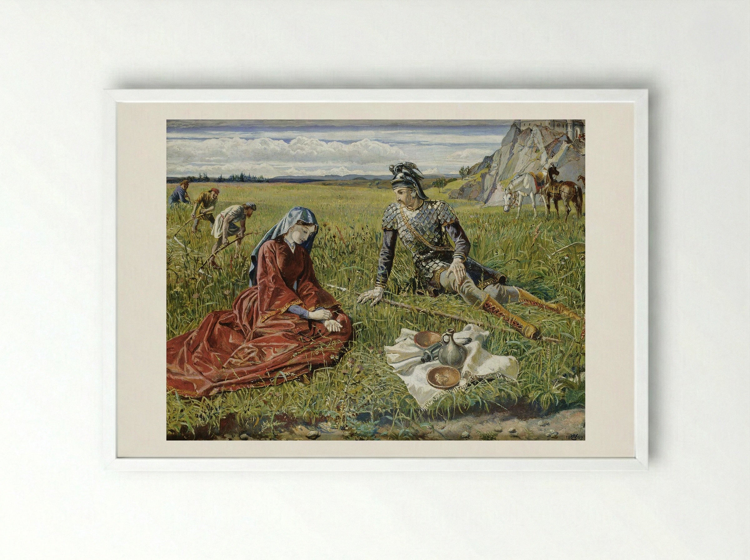Ruth and Boaz - Julius Schnorr von Carolsfeld - Framed Print White