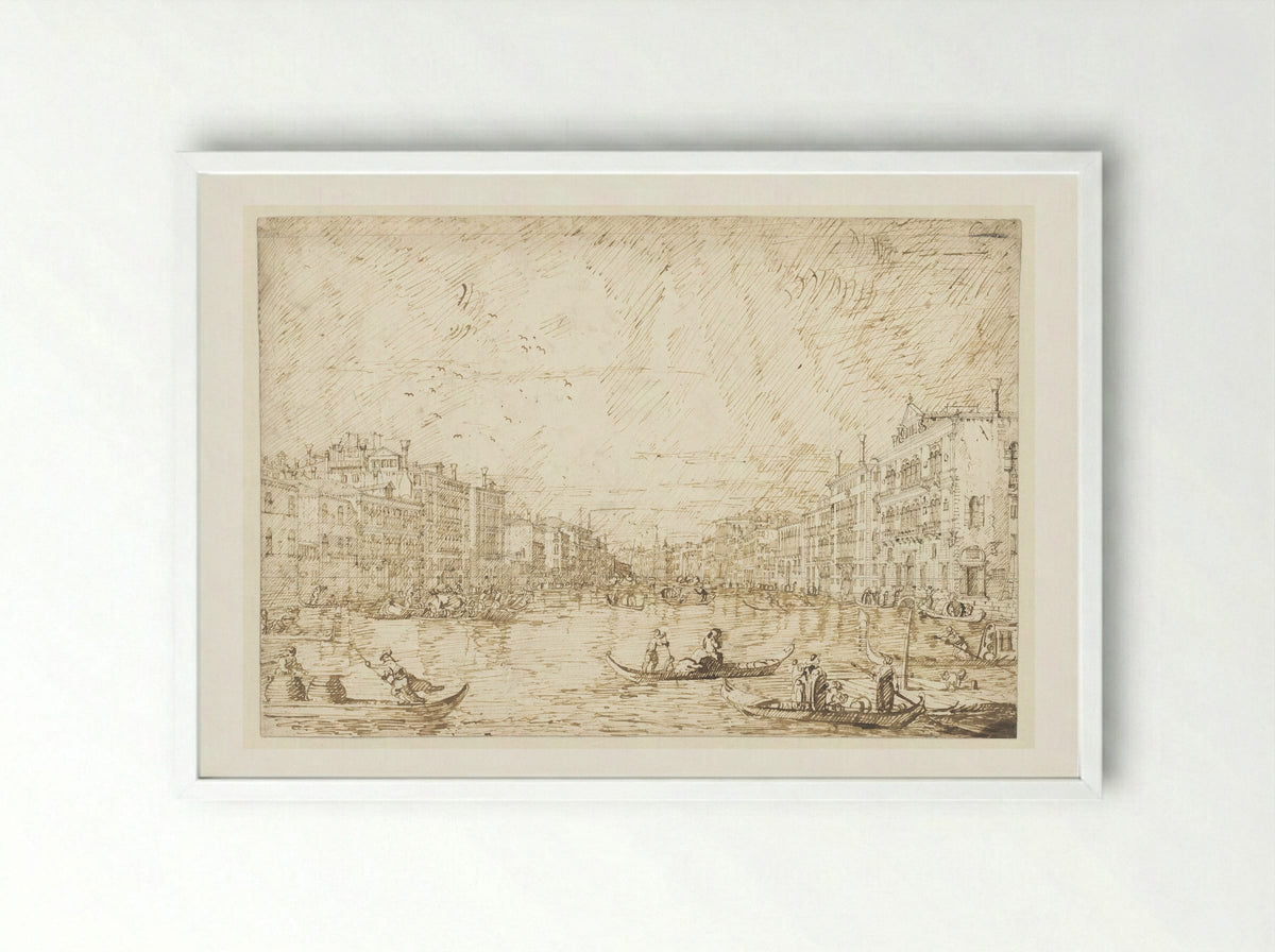 The Grand Canal, Venice - Canaletto - Framed Print White