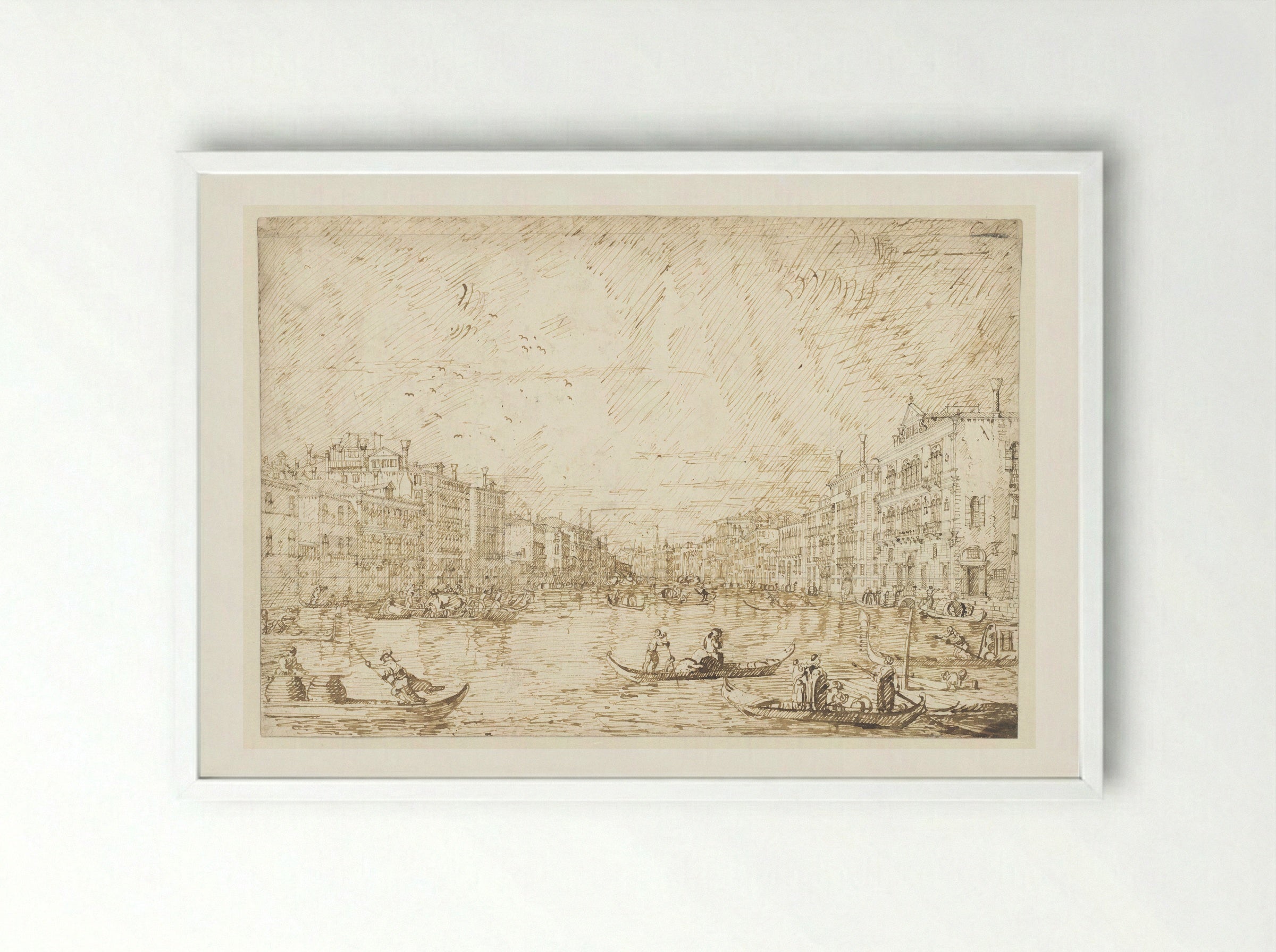 The Grand Canal, Venice - Canaletto - Framed Print White