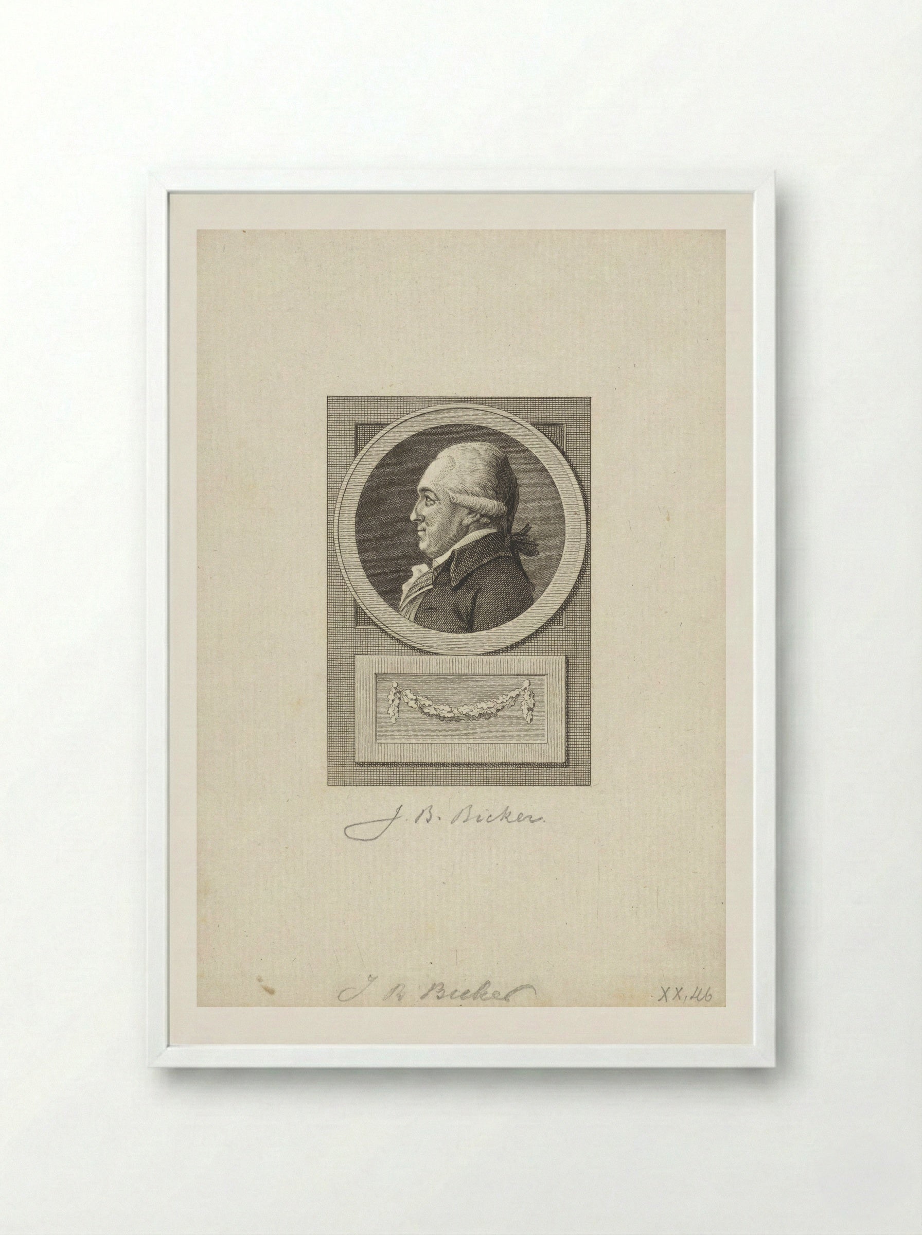Portret van Jan Bernd Bicker - Reinier Vinkeles (I) - Framed Print White