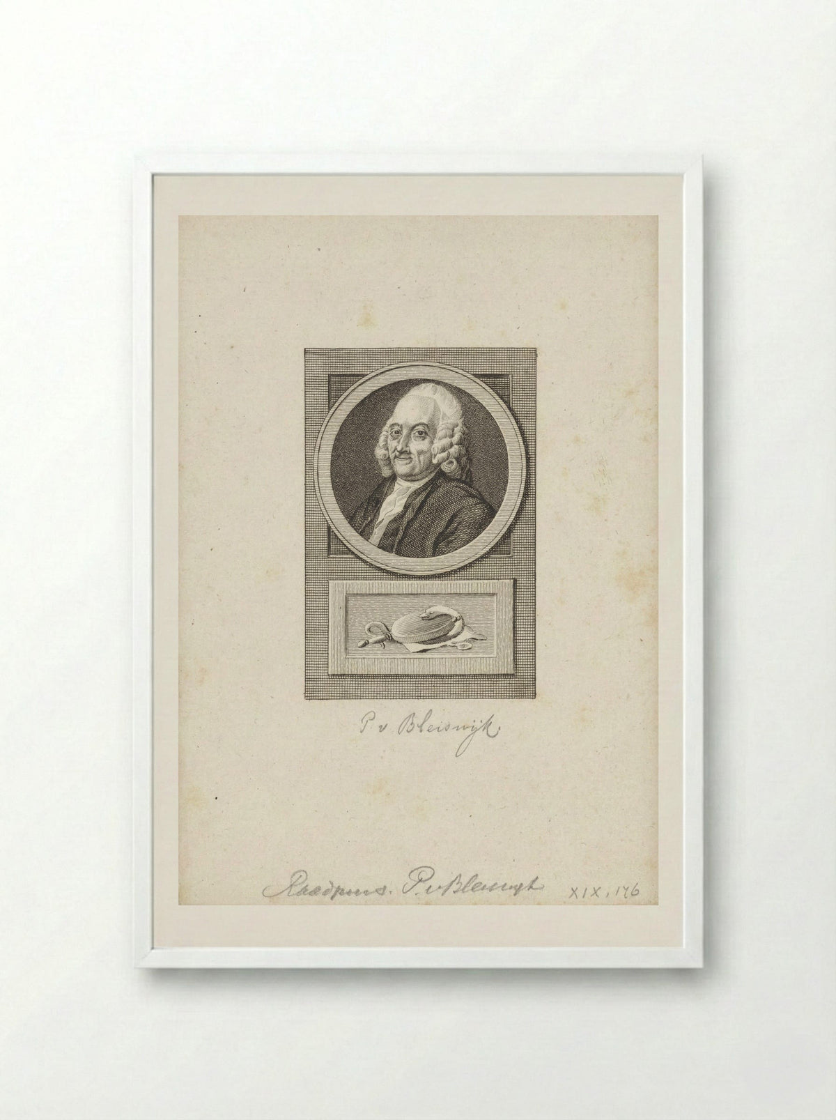 Portret van Pieter van Bleiswijk - Reinier Vinkeles - Framed Print White