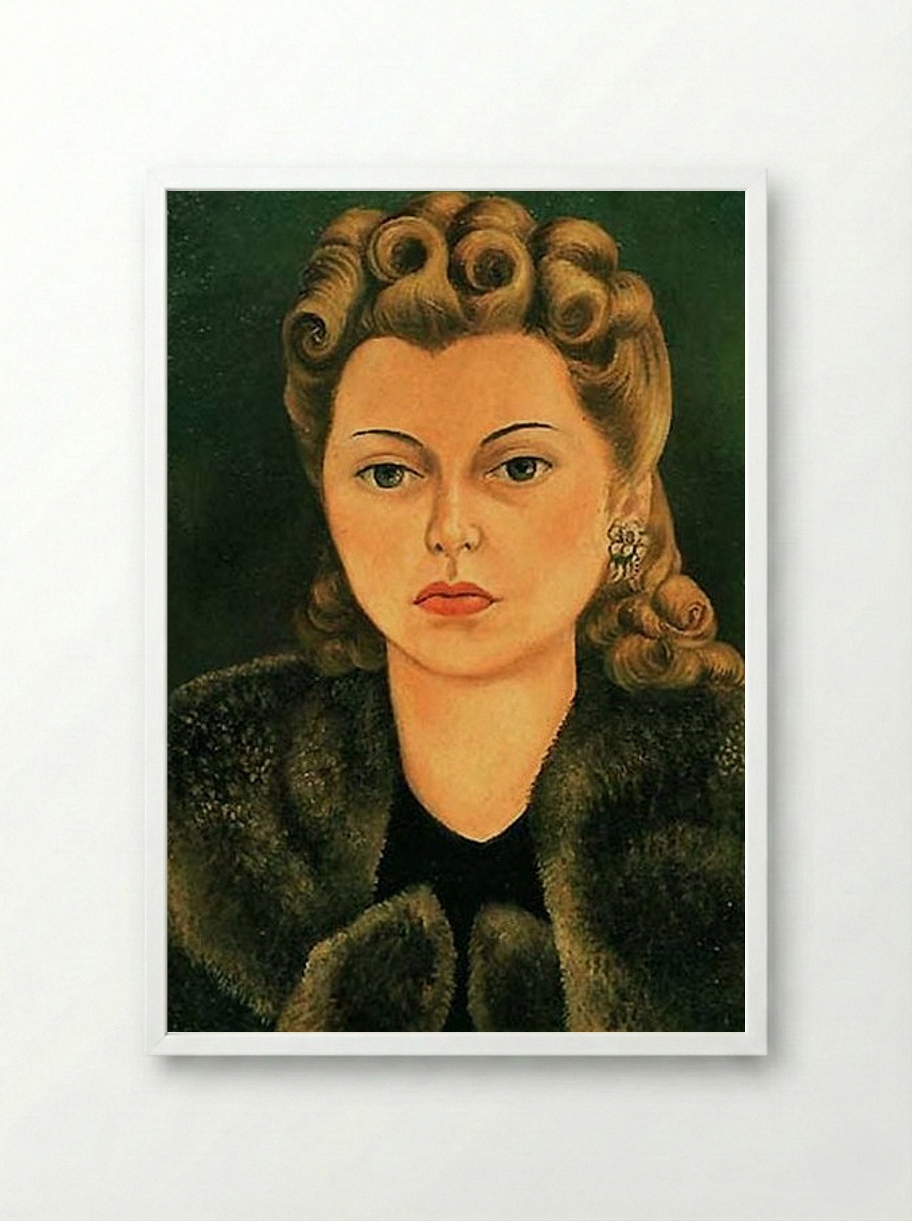 Portrait of Natasha Gelman - Diego Rivera - Framed Print White