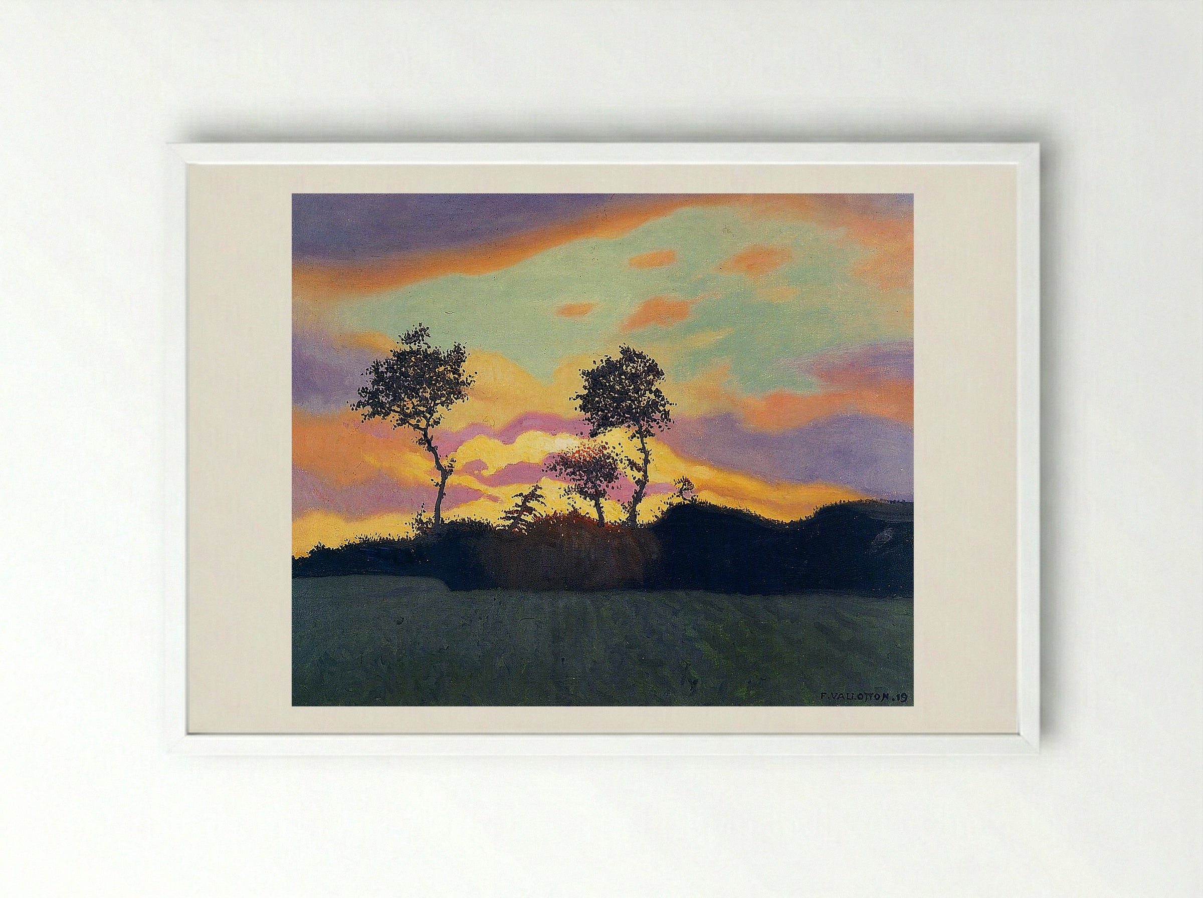 Landscape at Sunset - Félix Vallotton - Framed Print White