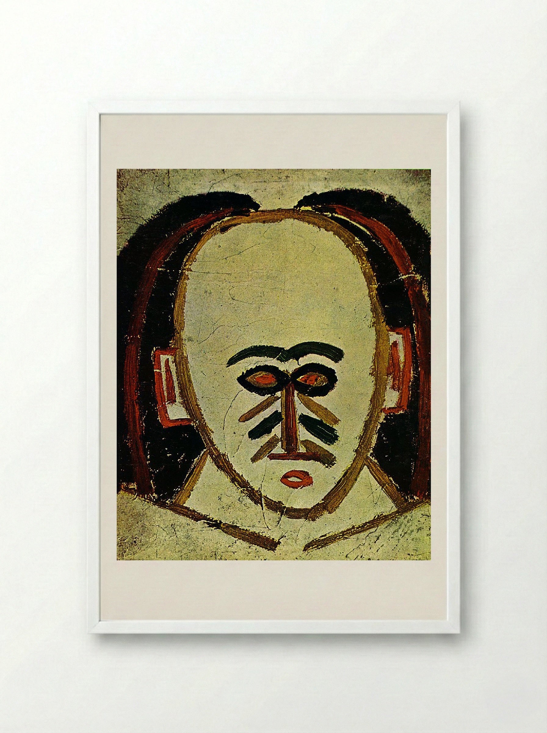 Head of a Man - Alexej von Jawlensky - Framed Print White