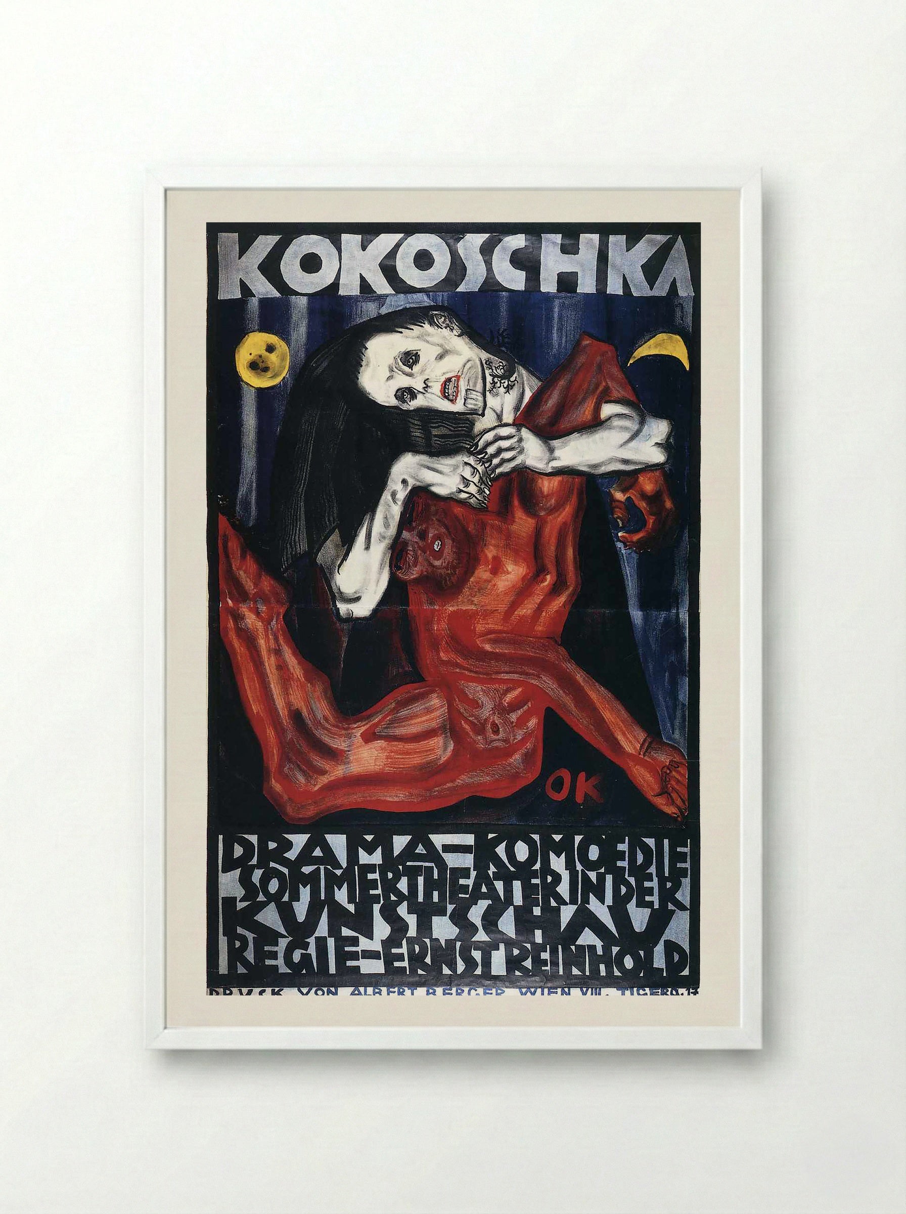 Pieta (Drama Komödie Sommer Theater Poster) - Oskar Kokoschka - Framed Print White