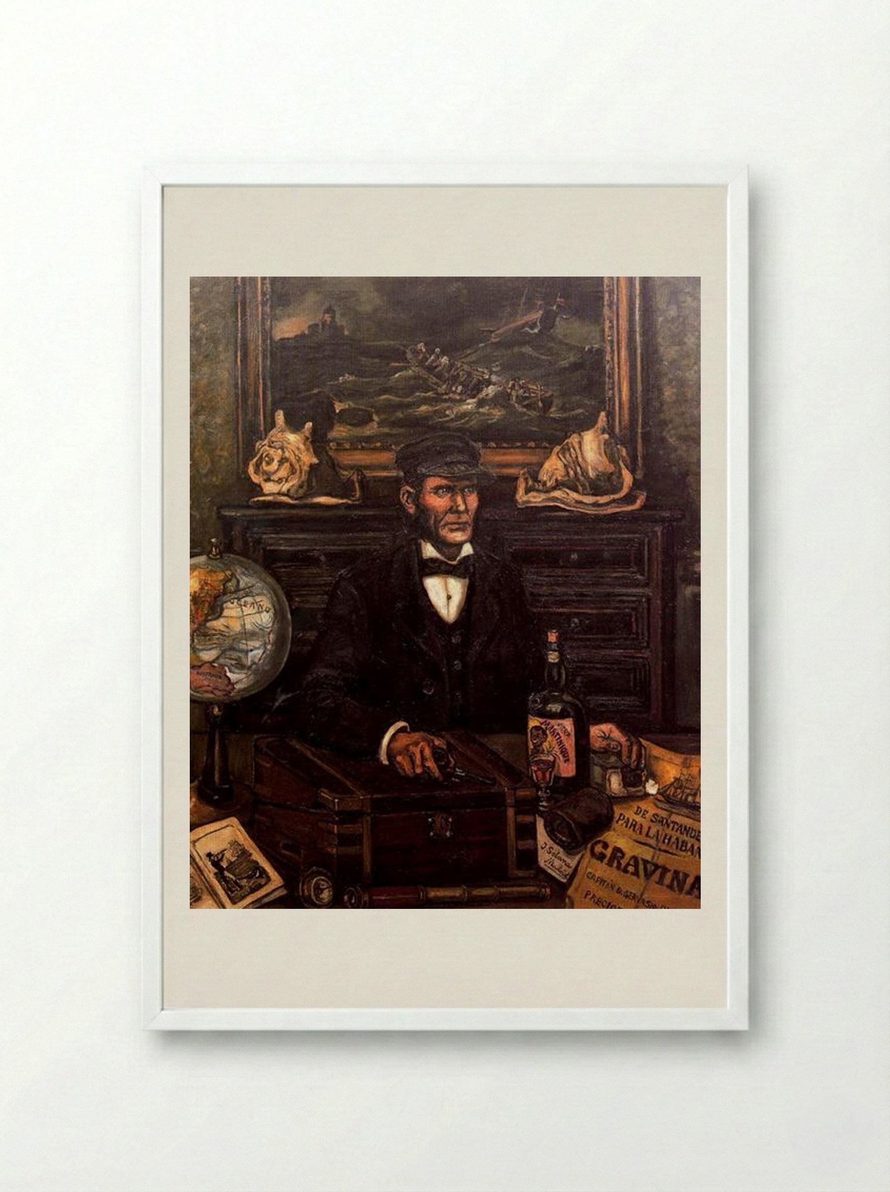 The Merchant Captain - José Gutiérrez Solana - Framed Print White
