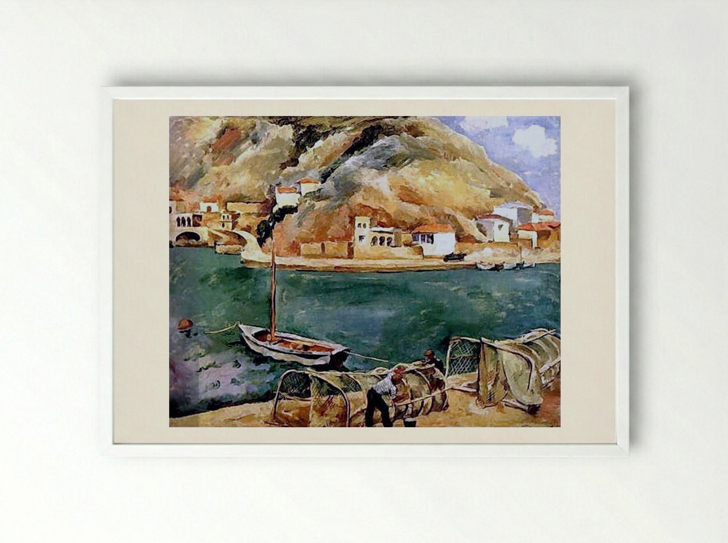 Balaklava. Fishing Nets - Pyotr Konchalovsky - Framed Print White