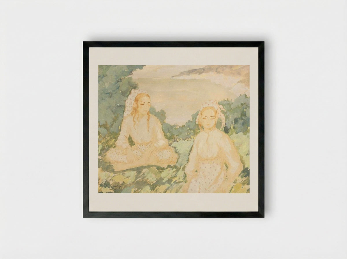 Turk Women in Balcic - Nicolae Tonitza - Framed Print Black