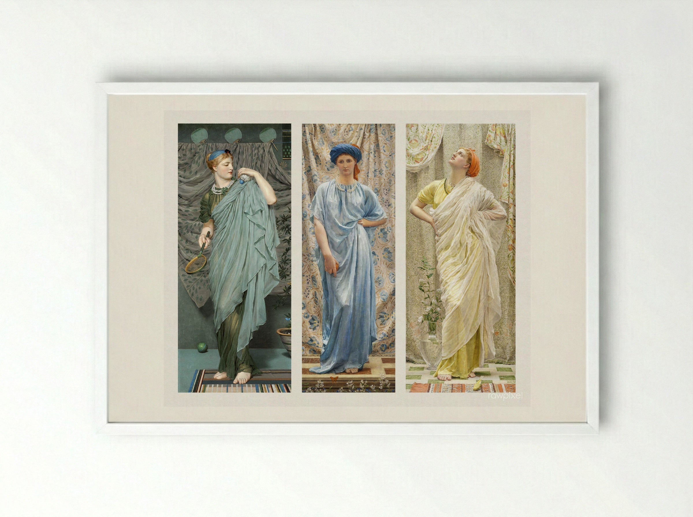 Battledore - Albert Joseph Moore - Framed Print White