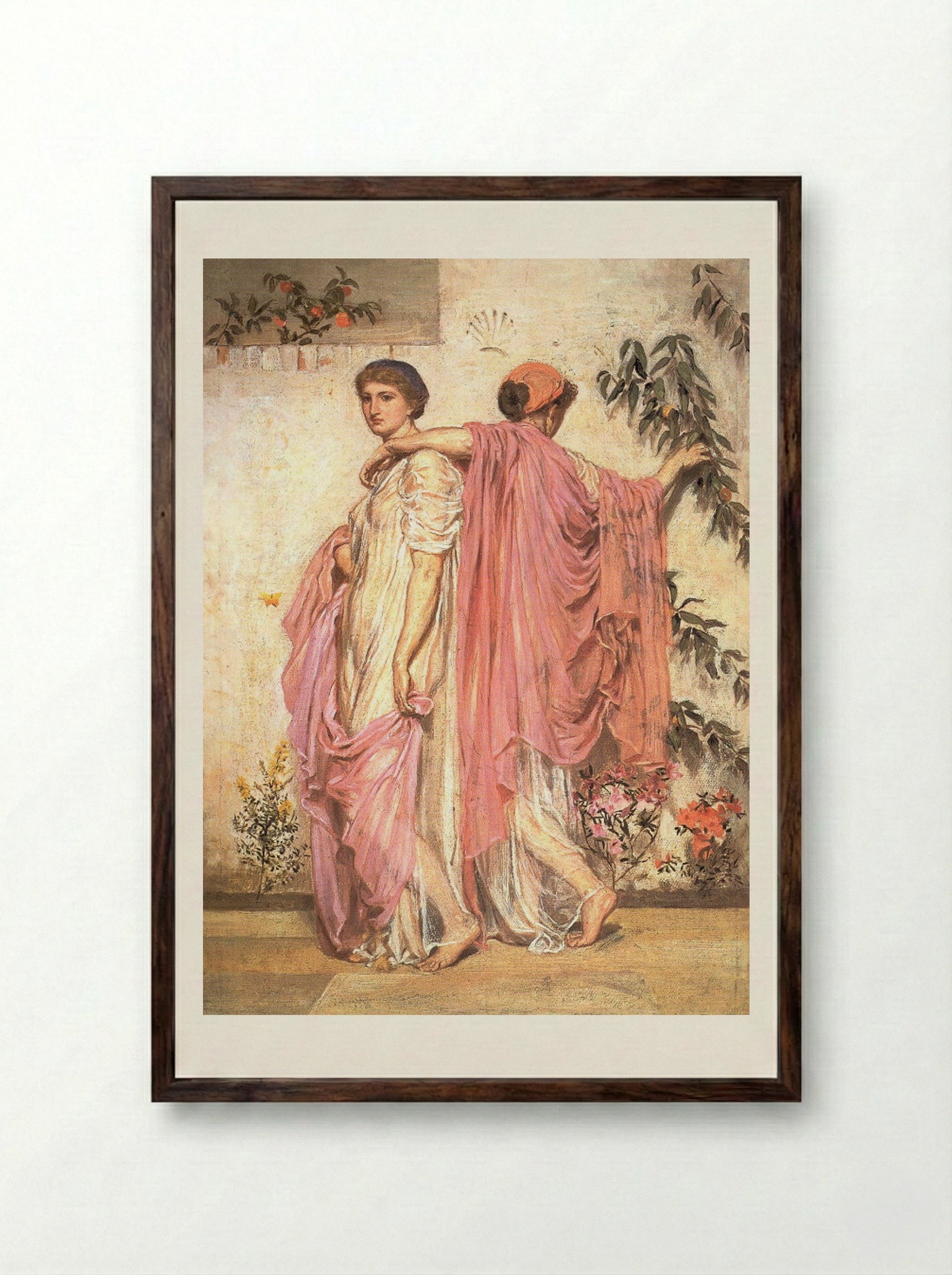 Apricots - Albert Joseph Moore - Framed Print Dark Wood