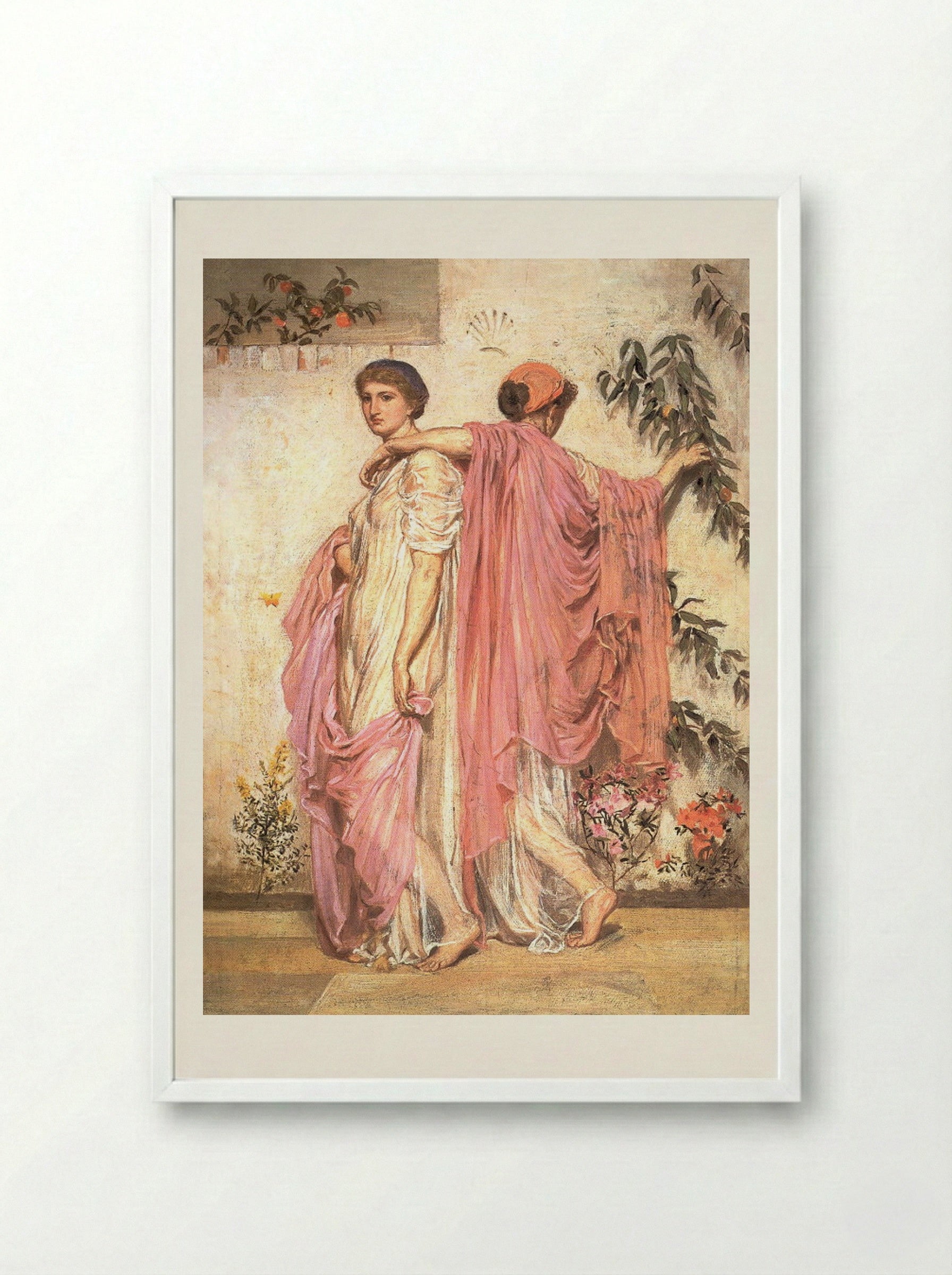Apricots - Albert Joseph Moore - Framed Print White