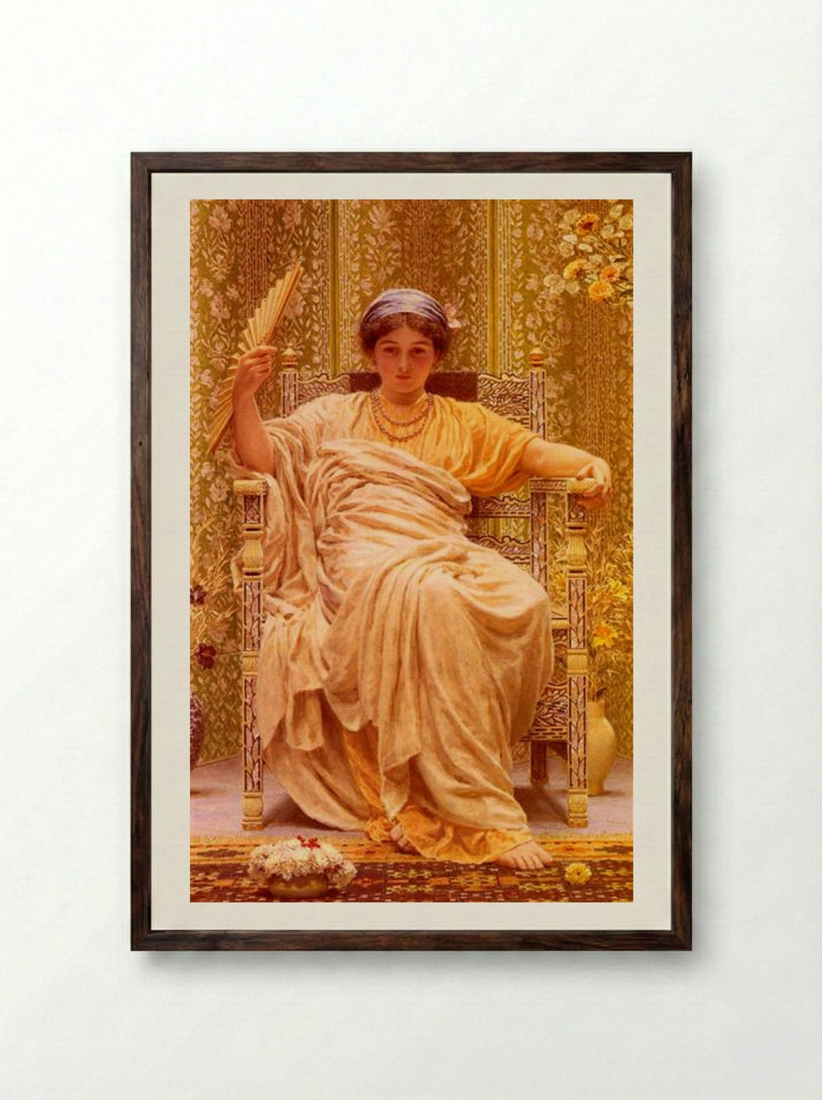 A Reverie - Albert Joseph Moore - Framed Print Dark Wood